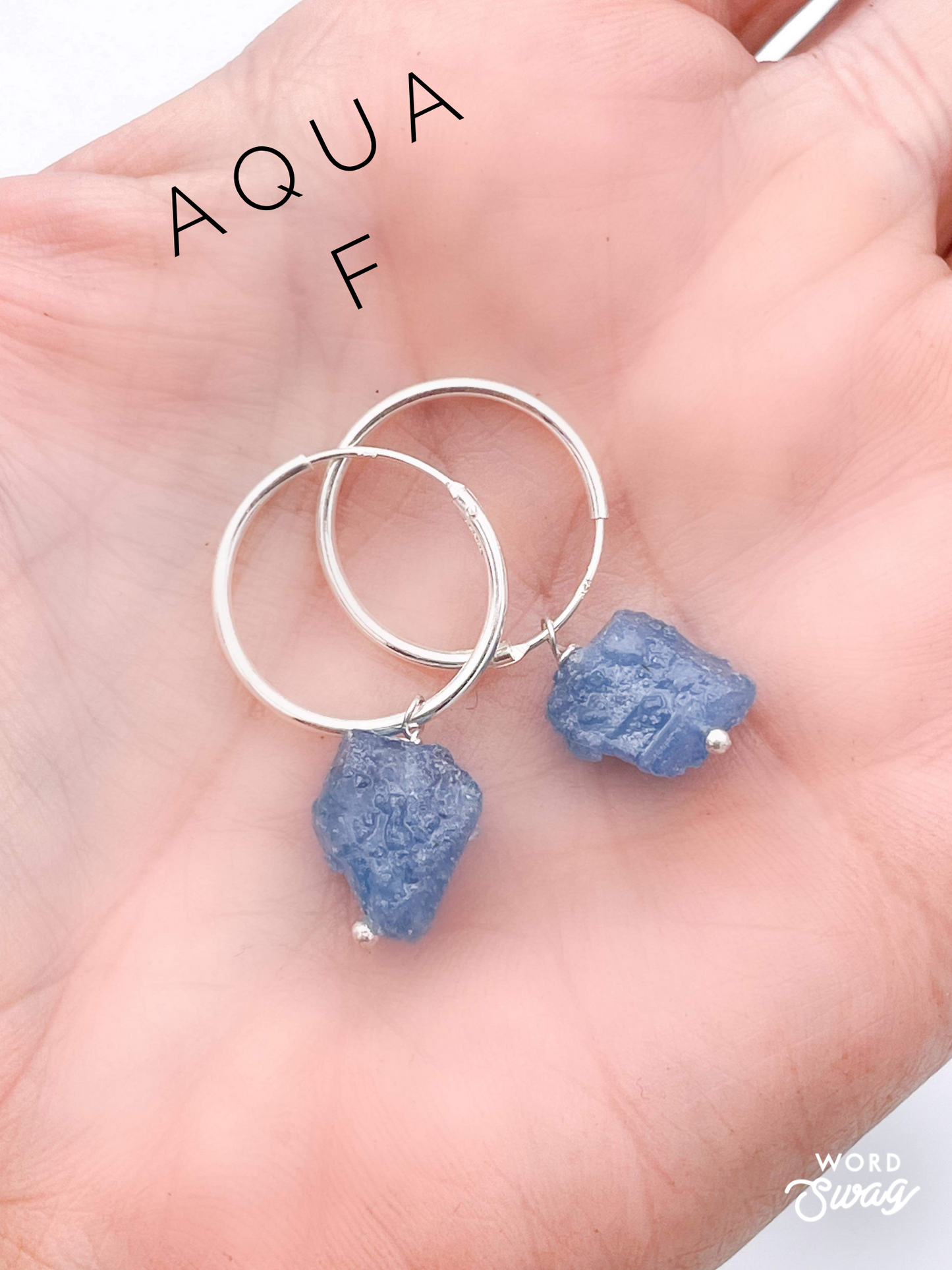 Huggies W Natural Stones-Solid Sterling Silver