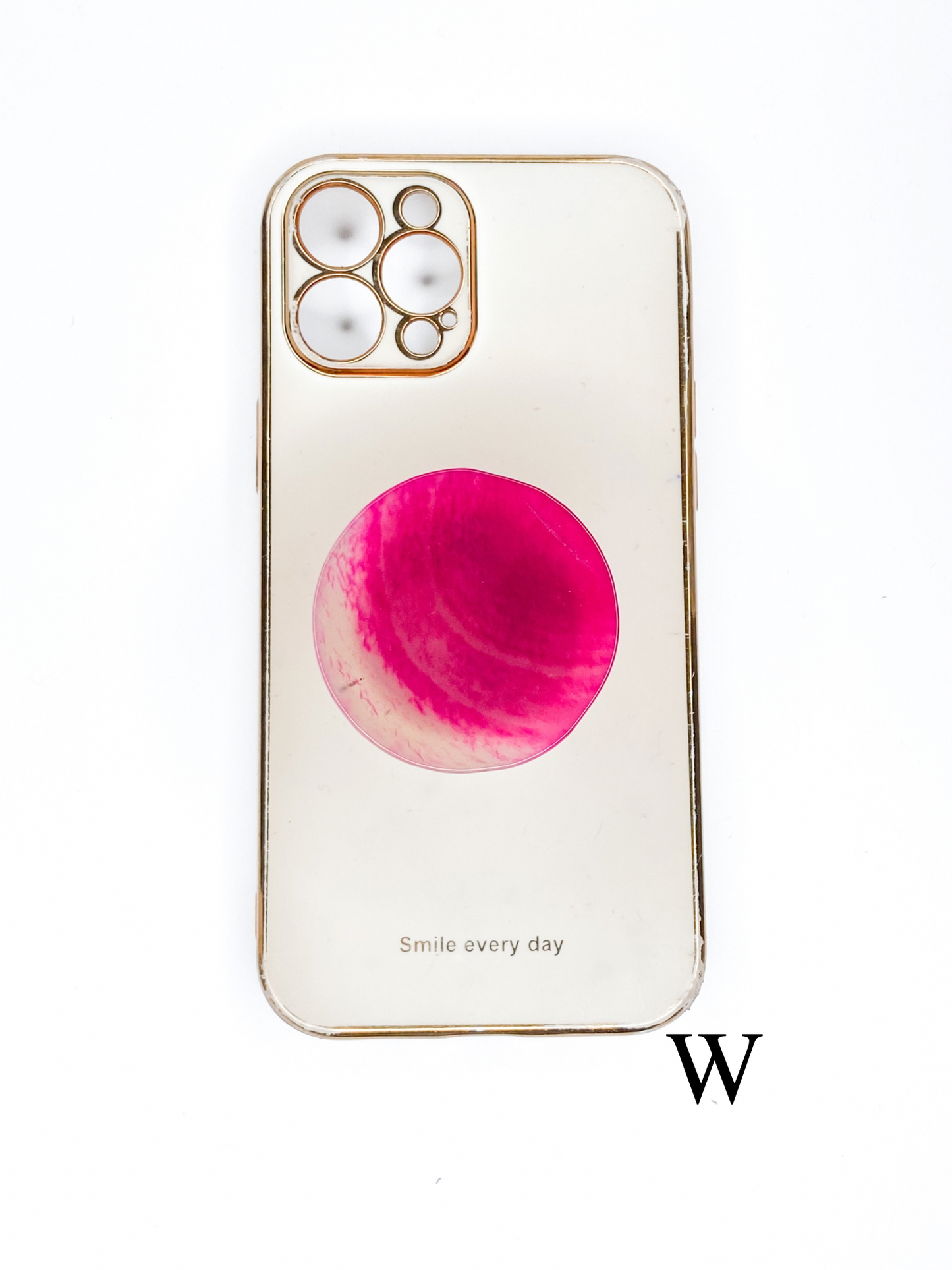 Pink Round Agate Phone Stones