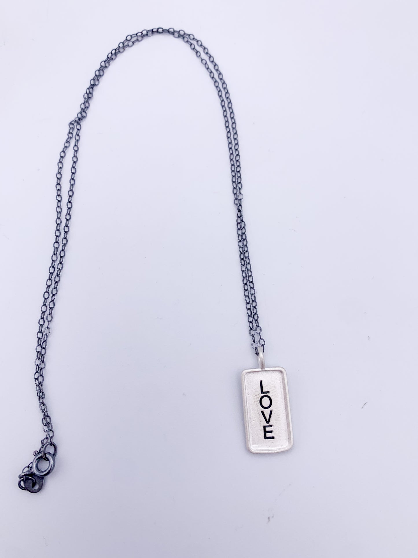 love Silver Necklace Karma Line-Solid Sterling Silver