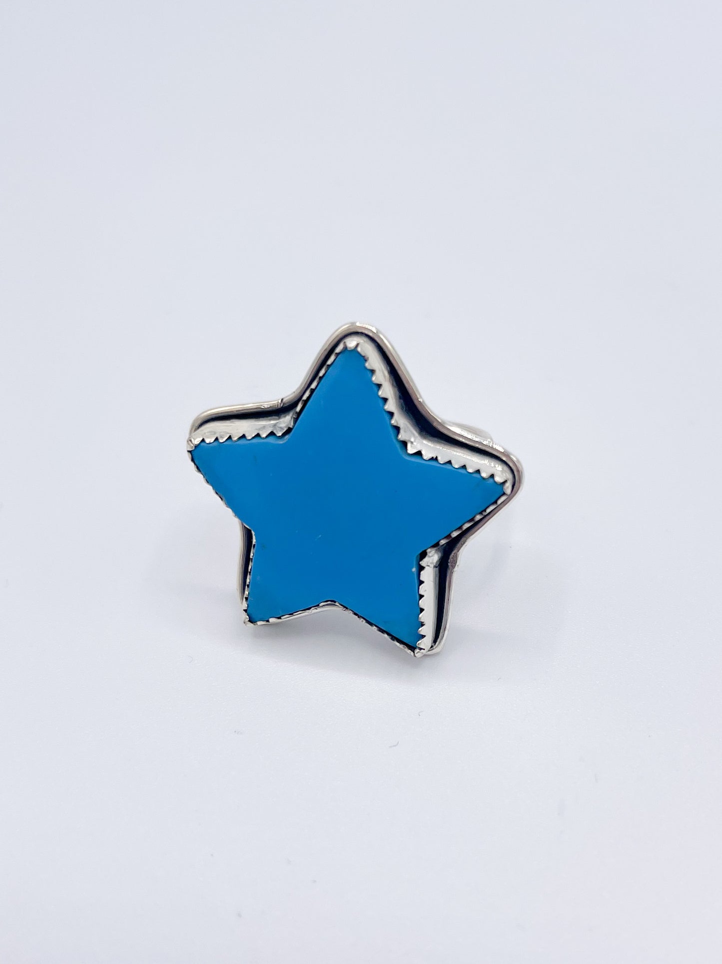 Blue Howlite Star Ring-Solid Sterling SIlver
