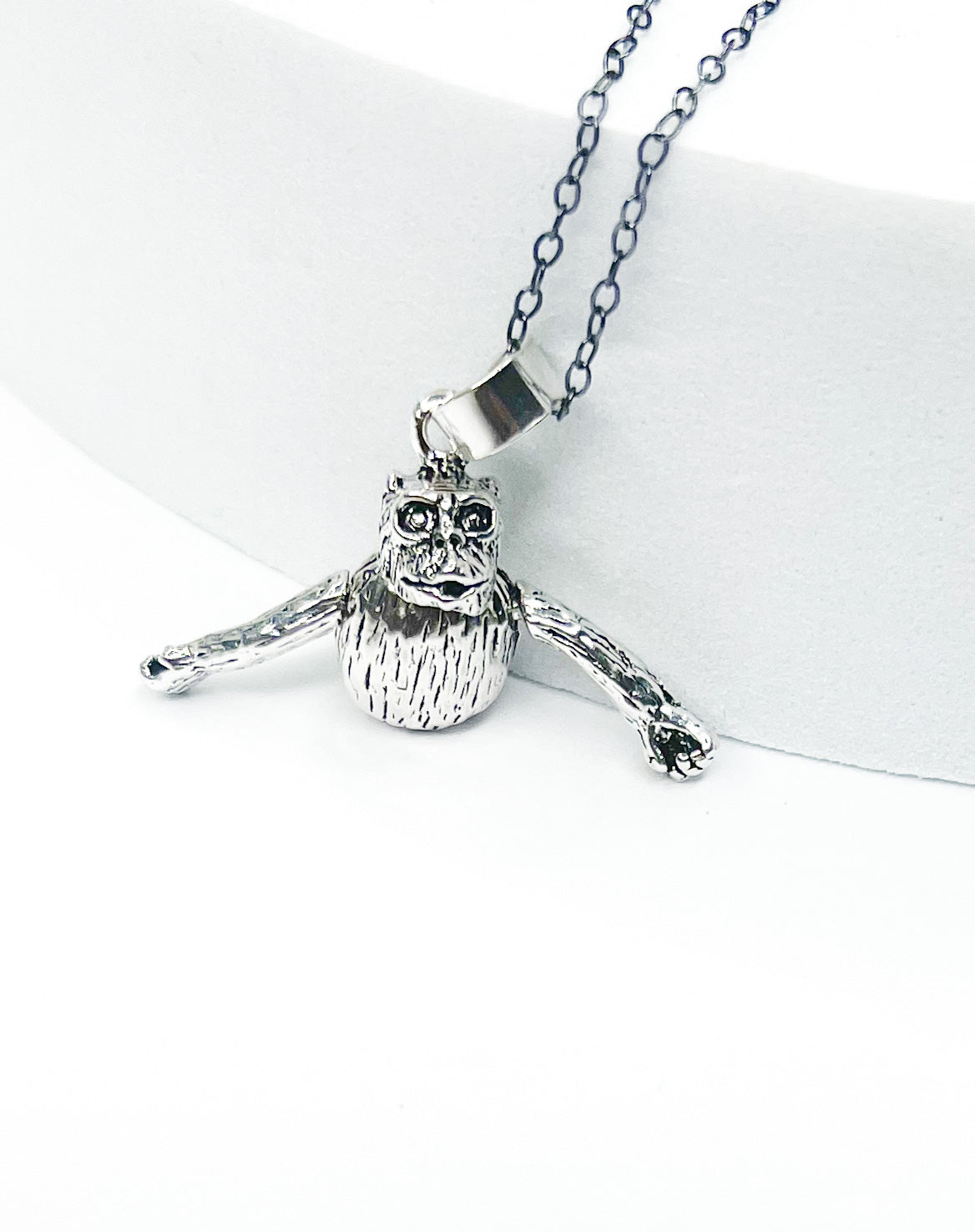 Dainty Monkey Pendant-Solid Sterling Silver