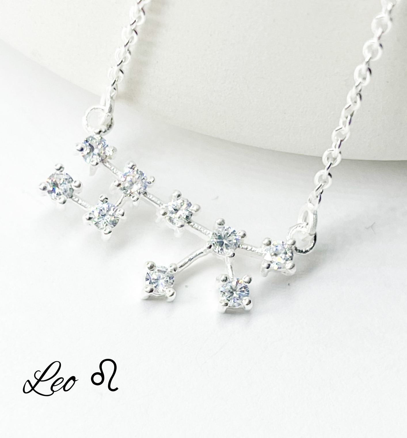 Leo Zodiac Necklace-Silver Constellation