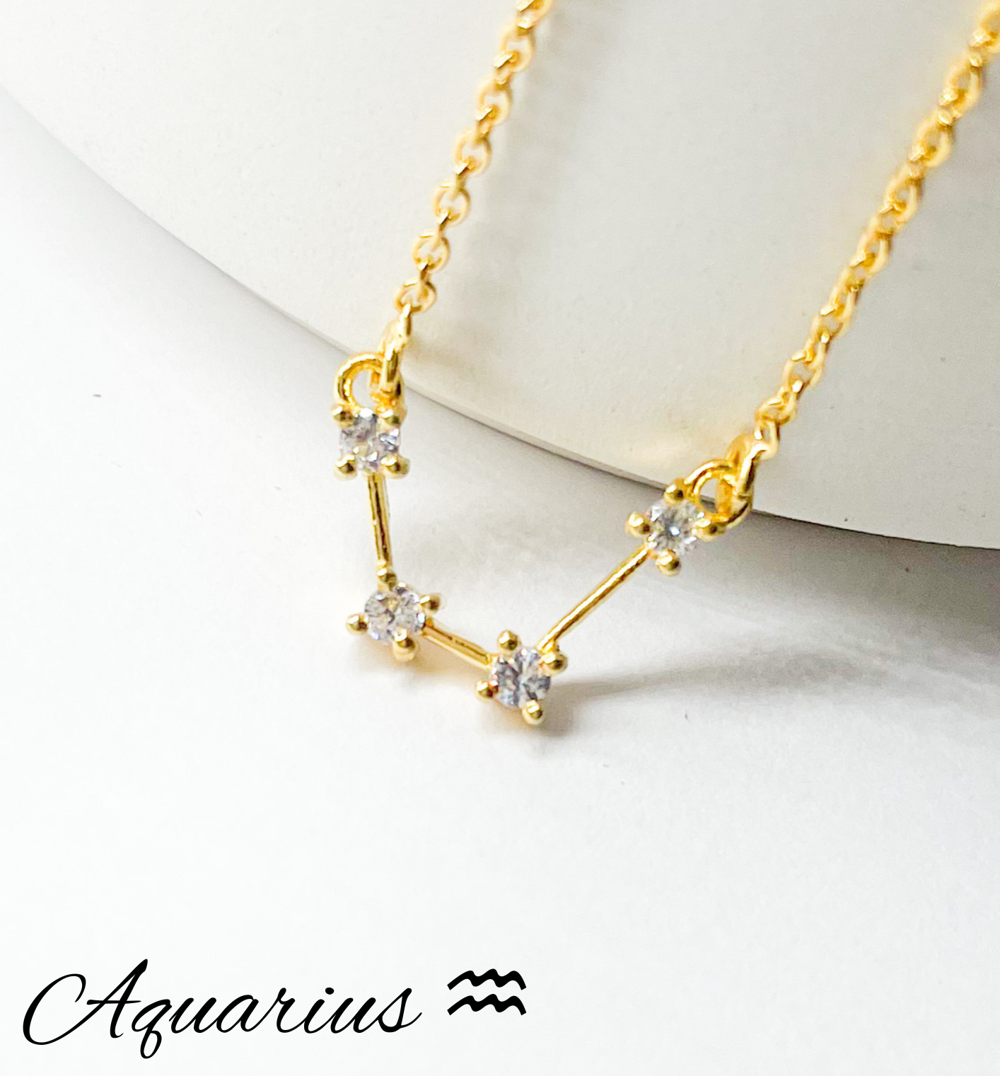 Aquarius Zodiac Necklace-GoldConstellation