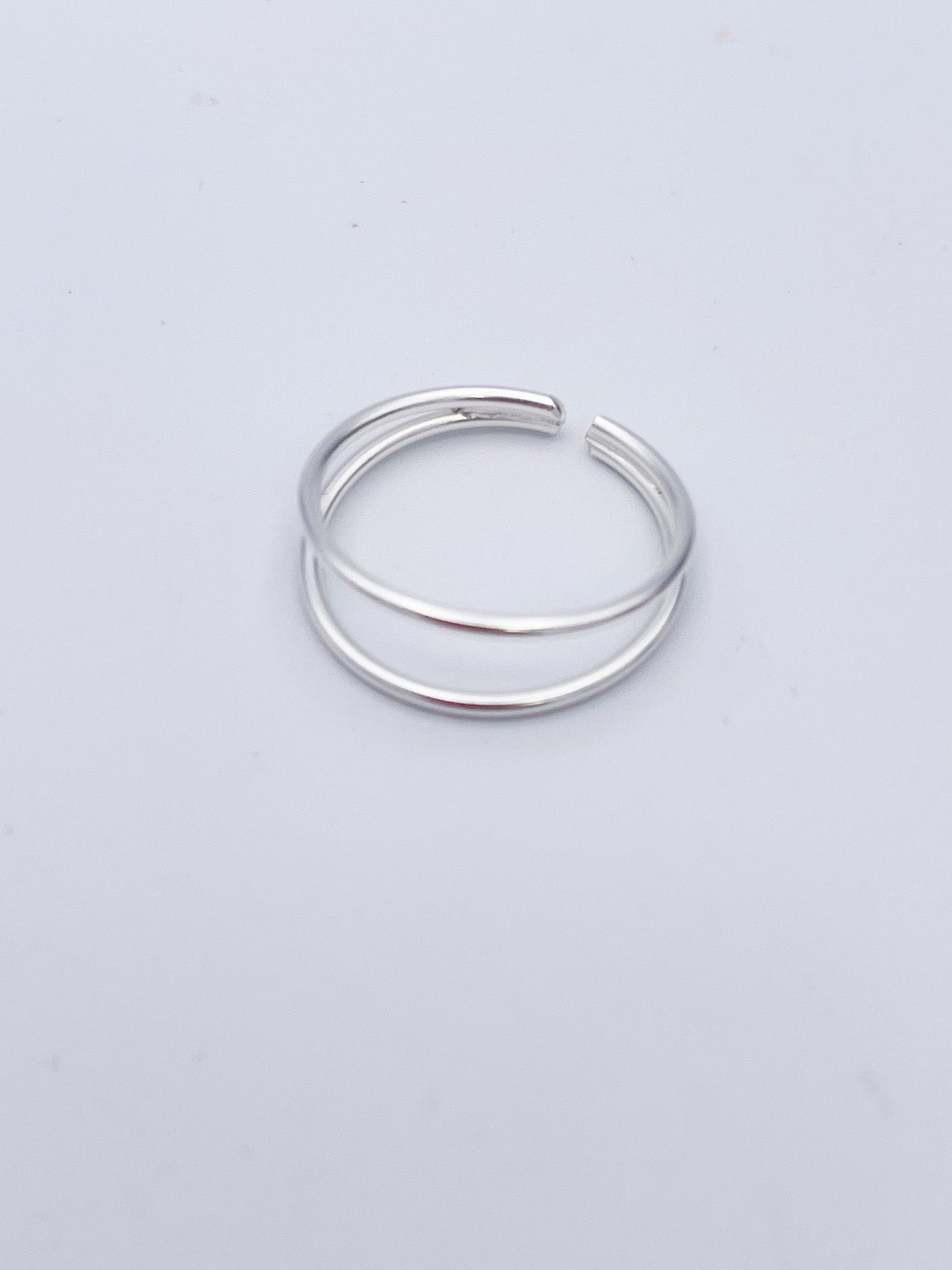 Dainty Double Bar Sized Ring-Solid Sterling Silver