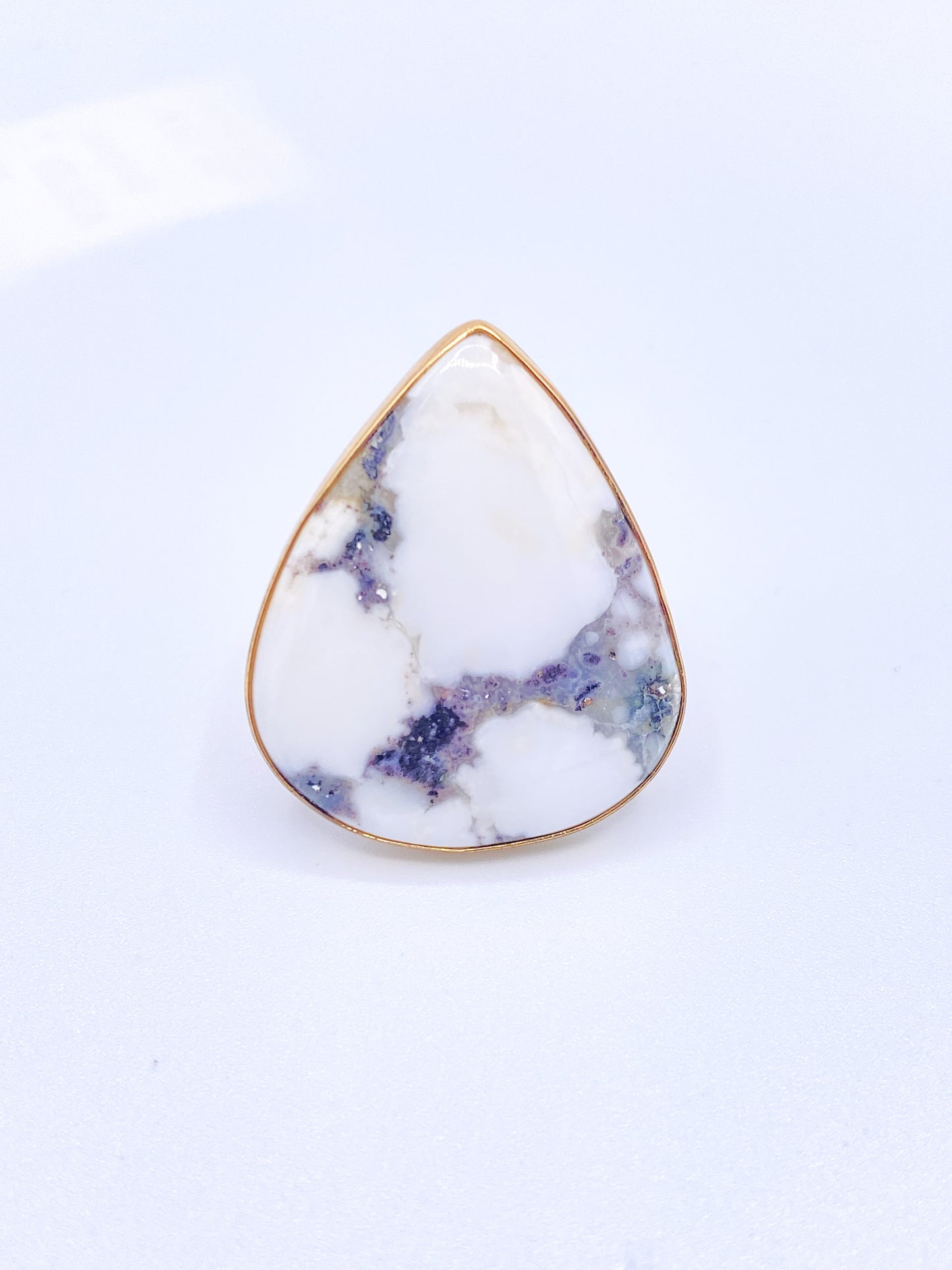 Dendrite Large Teardrop Adjustable Ring - Alchemia