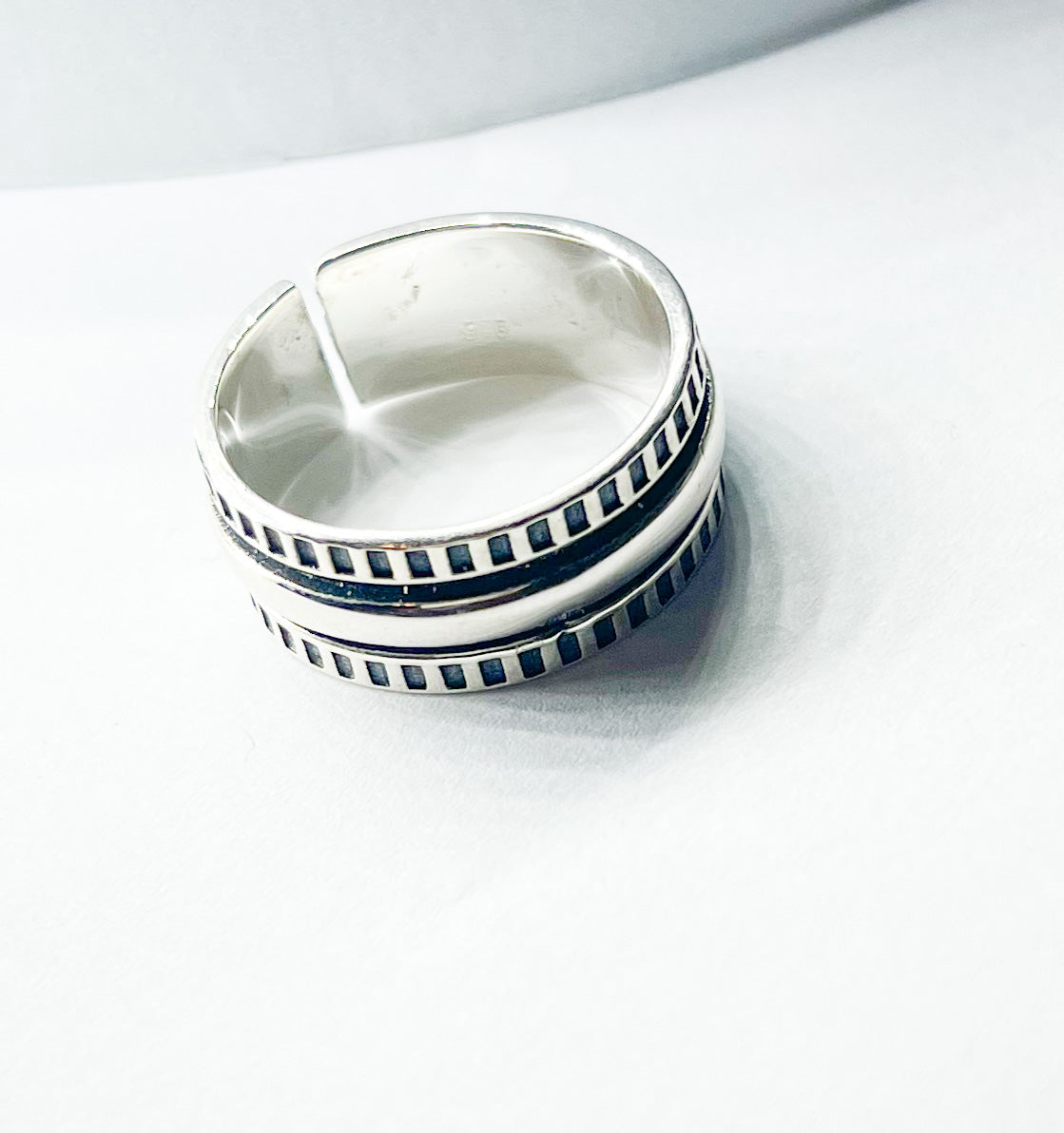 Band Bali Adjustable (Thumb) Ring-Solid Sterling Silver