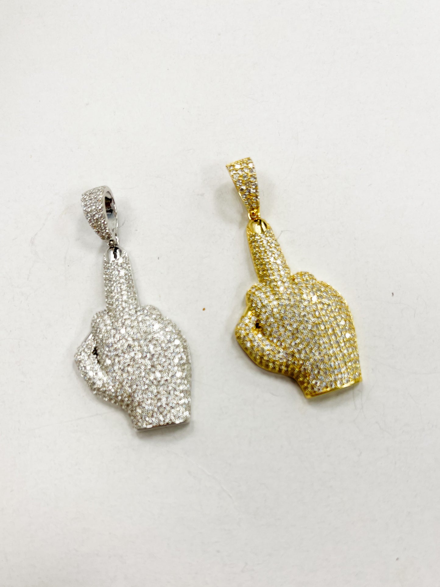 Middle Finger Pendant-Solid Sterling Silver