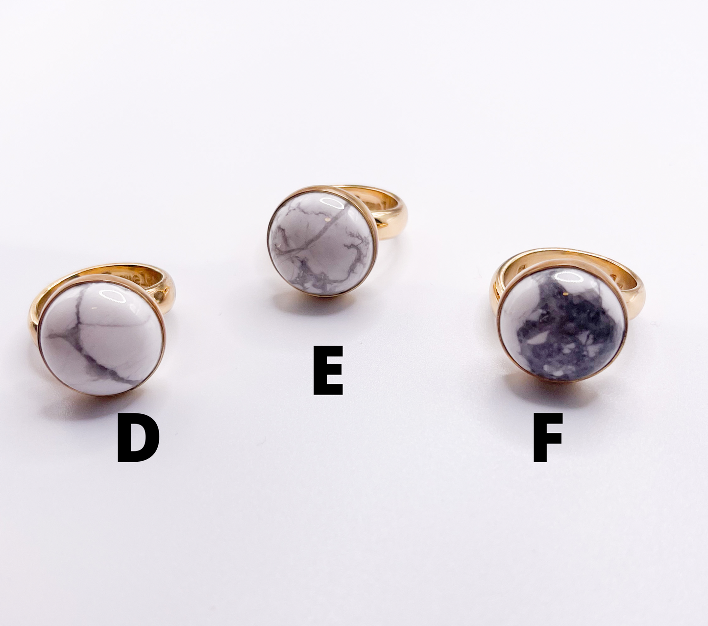 White Howlite Polka dot Ring-Alchemia