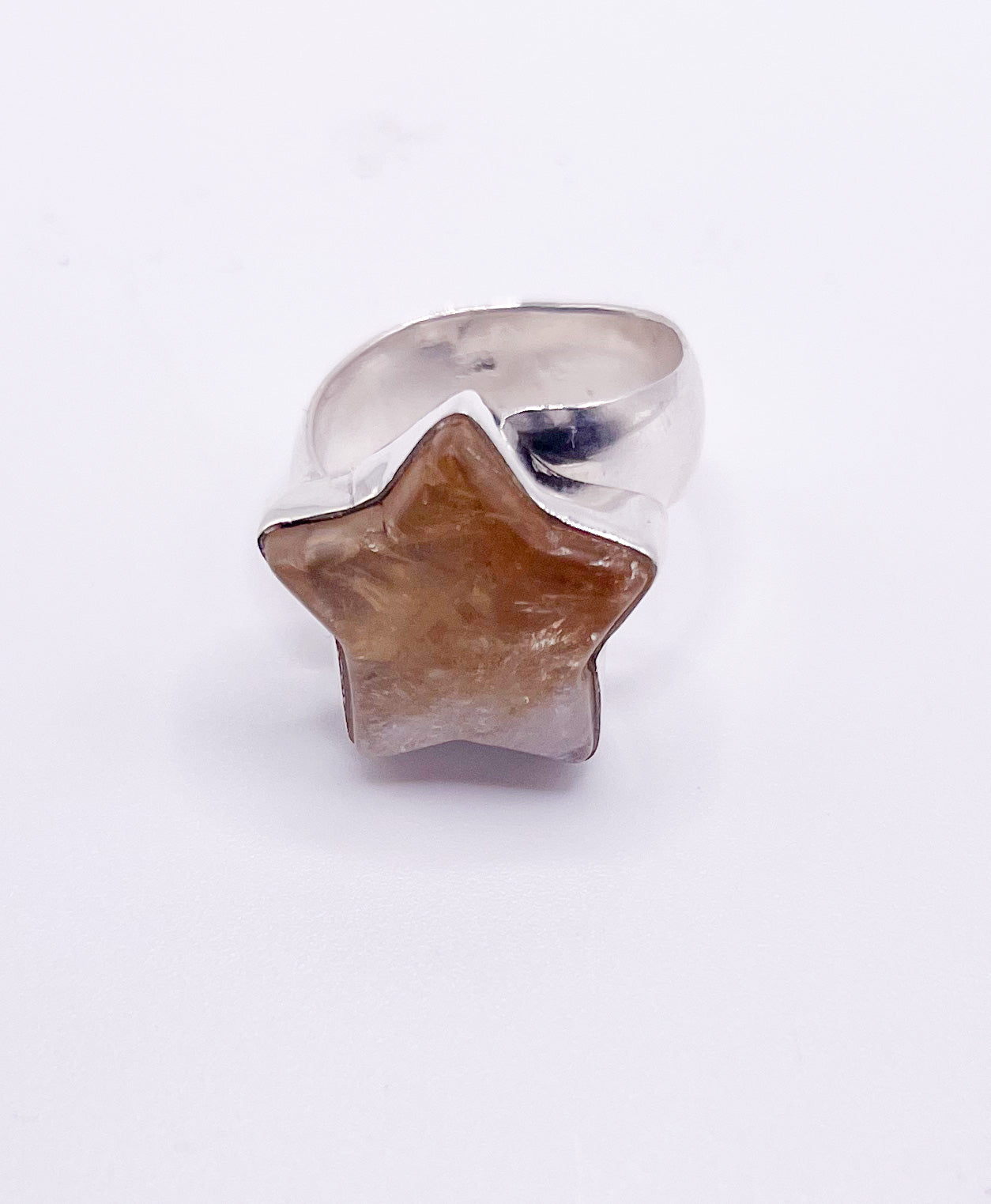 Raw Citrine Star Rings-Solid Sterling Silver