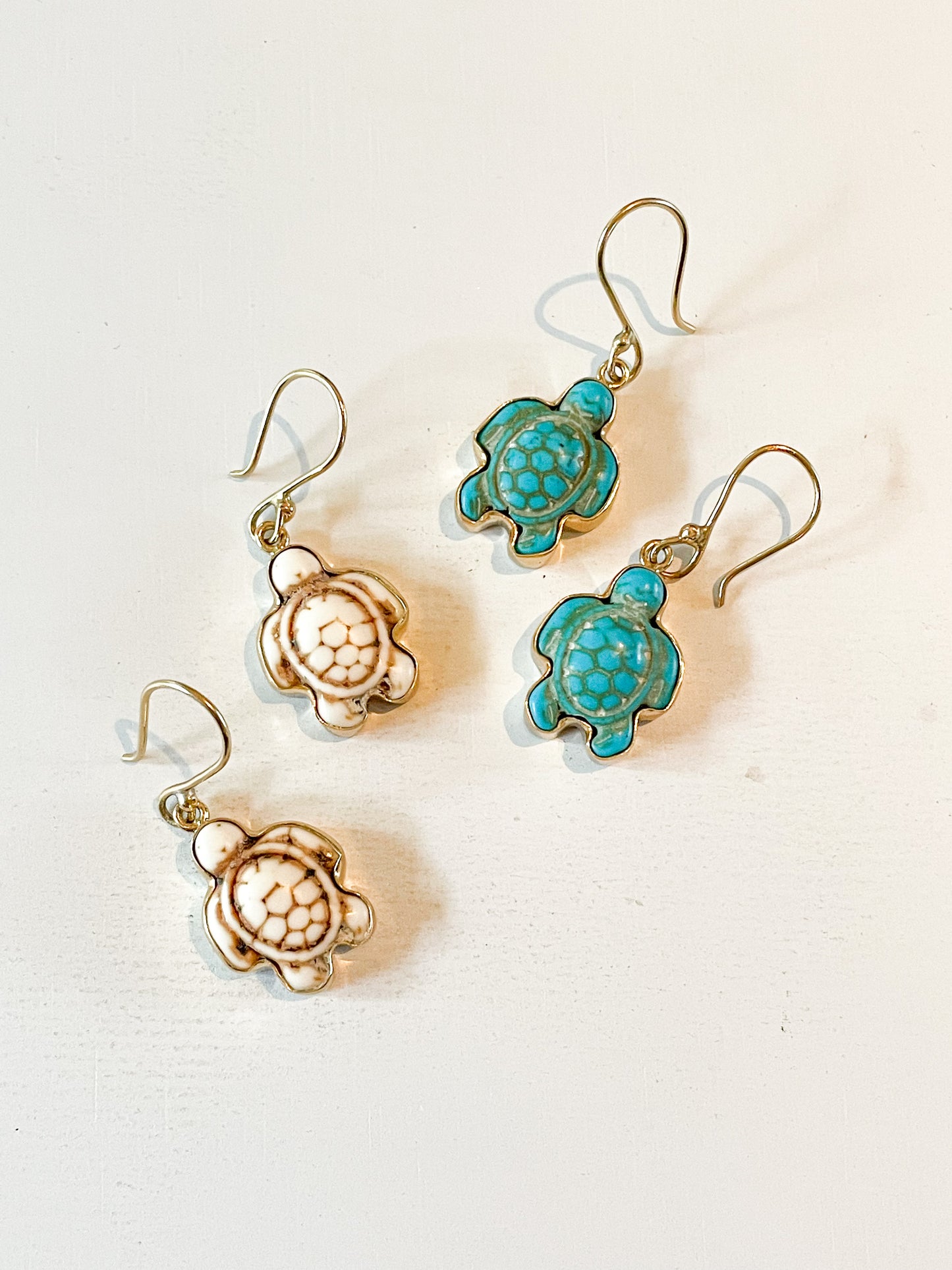 Turtle Howlite Dangle Earrings-Alchemia