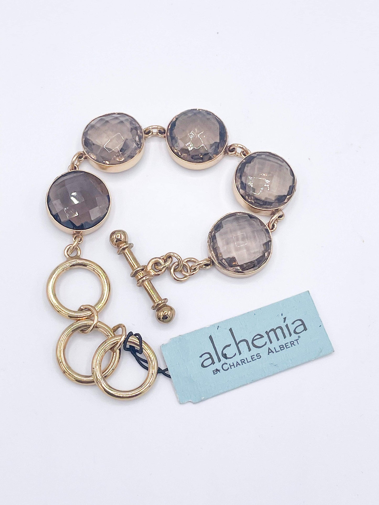 Smokey Quartz Polka dot Bracelet - Alchemia