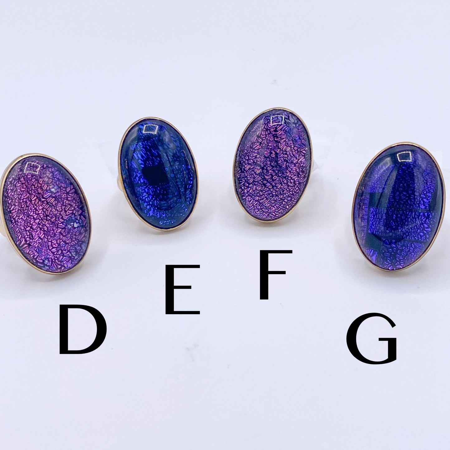 Dichroic Glass Adjustable Rings-Alchemia
