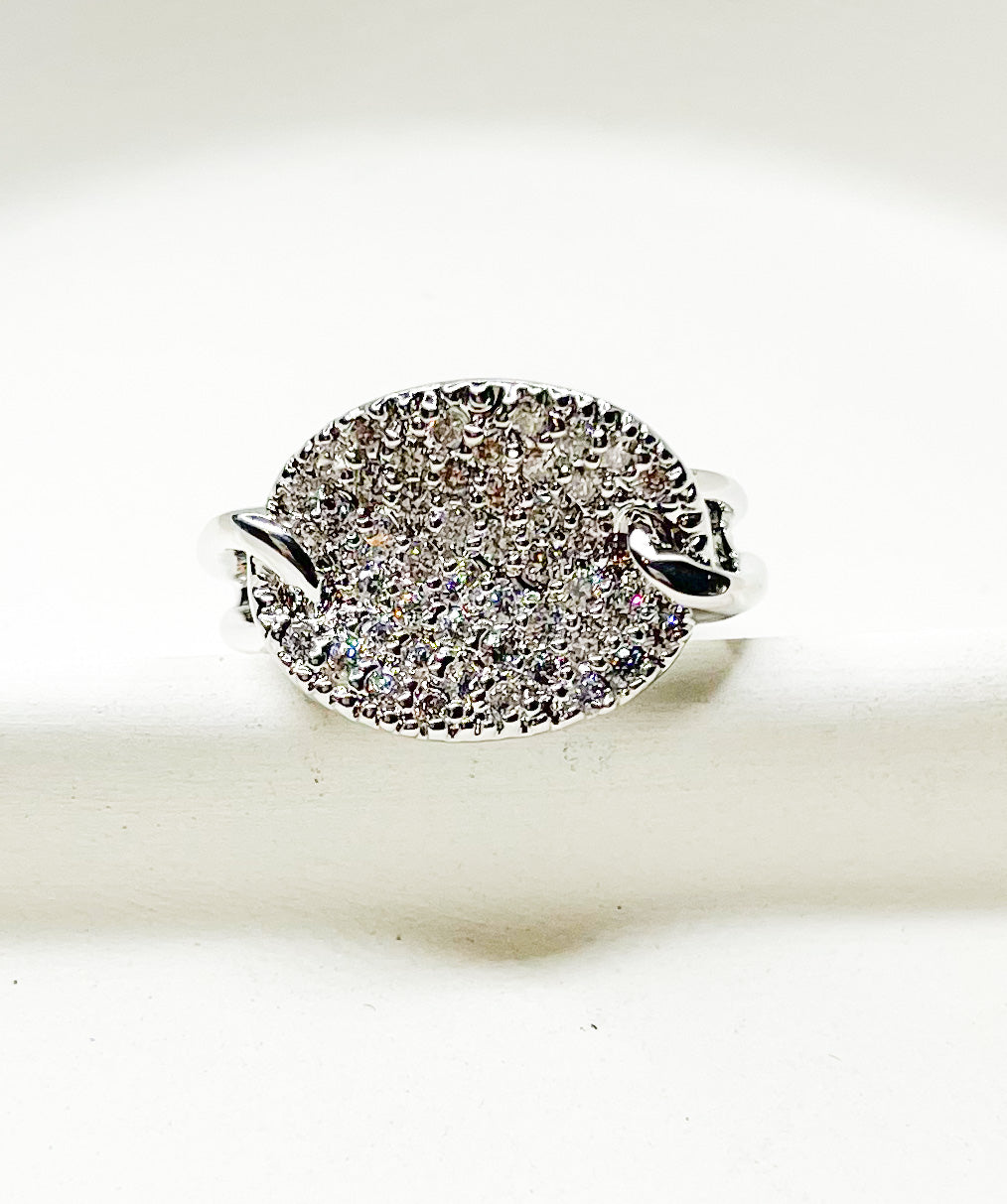 Closed In CZ Sized Ring-Rhodium