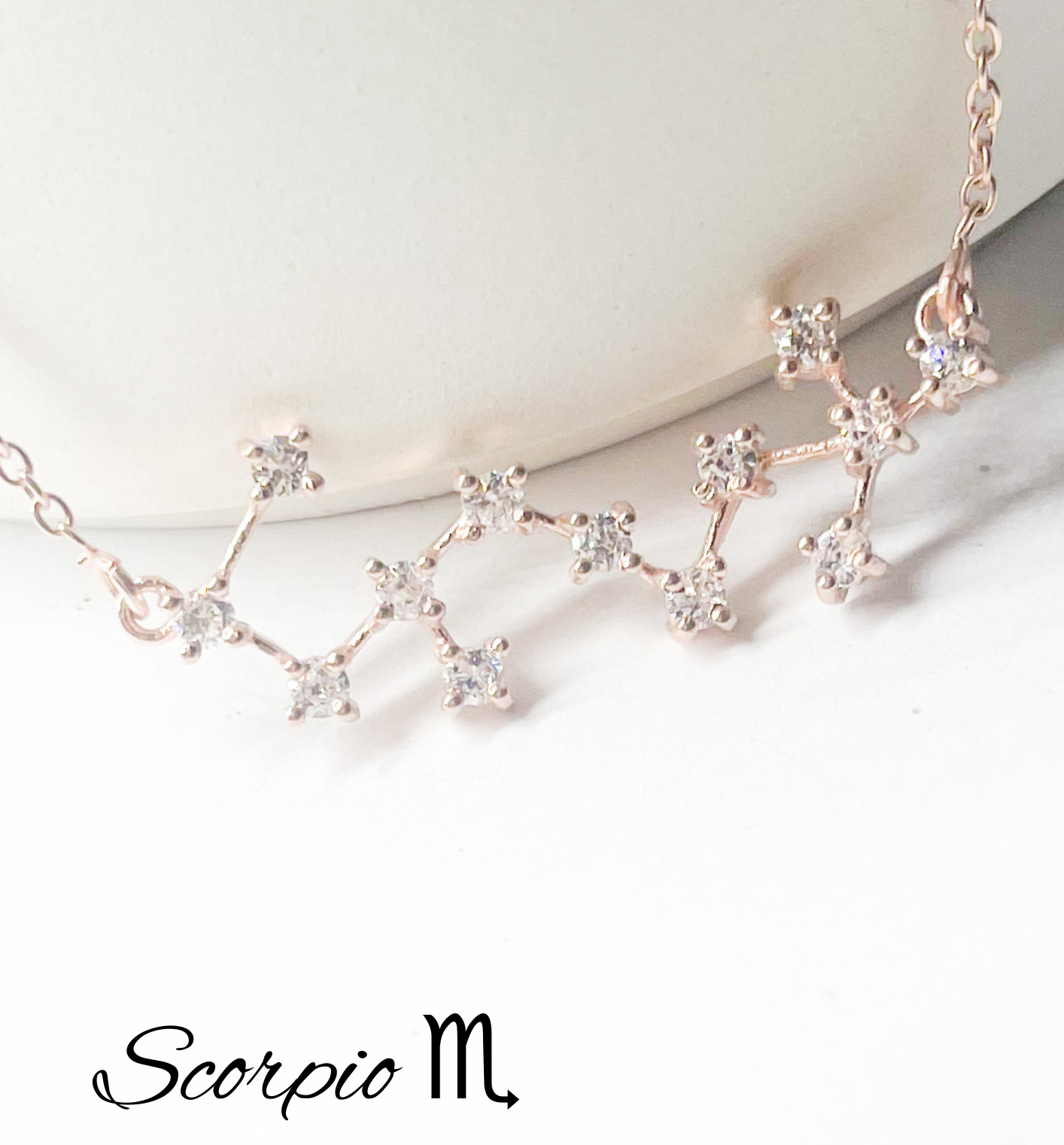 Scorpio Zodiac Necklace-Rose Gold Constellation