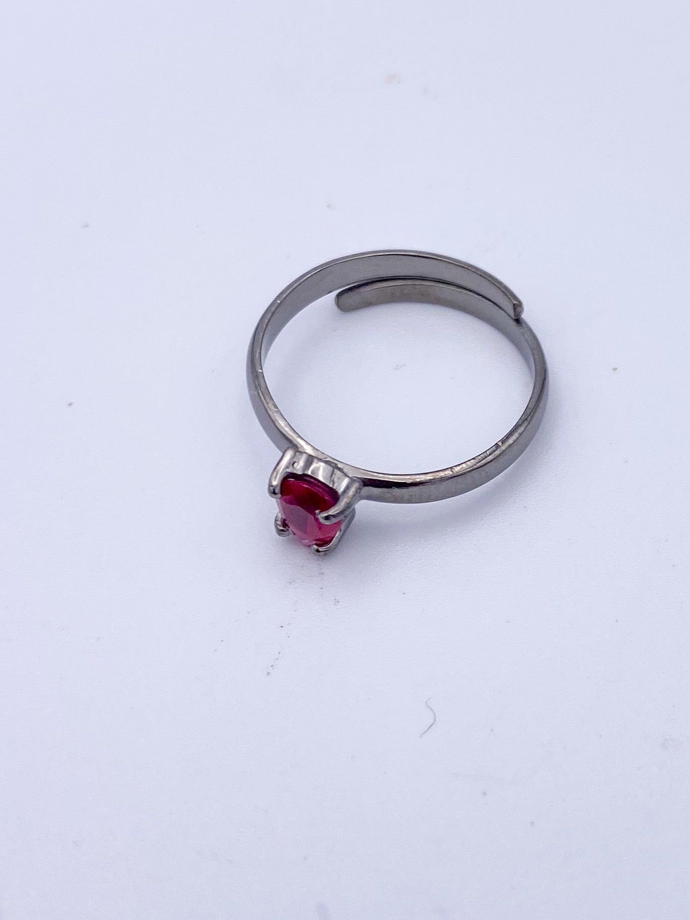 Dainty Raw Ruby Prog Set Ring-Solid Sterling Silver