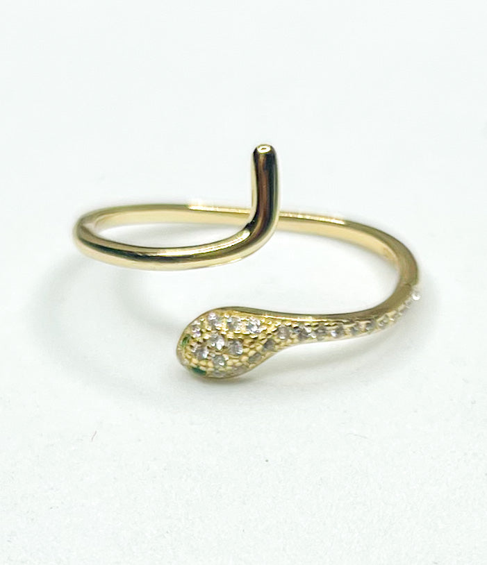 Gold Snack Bypass Ring-SSS