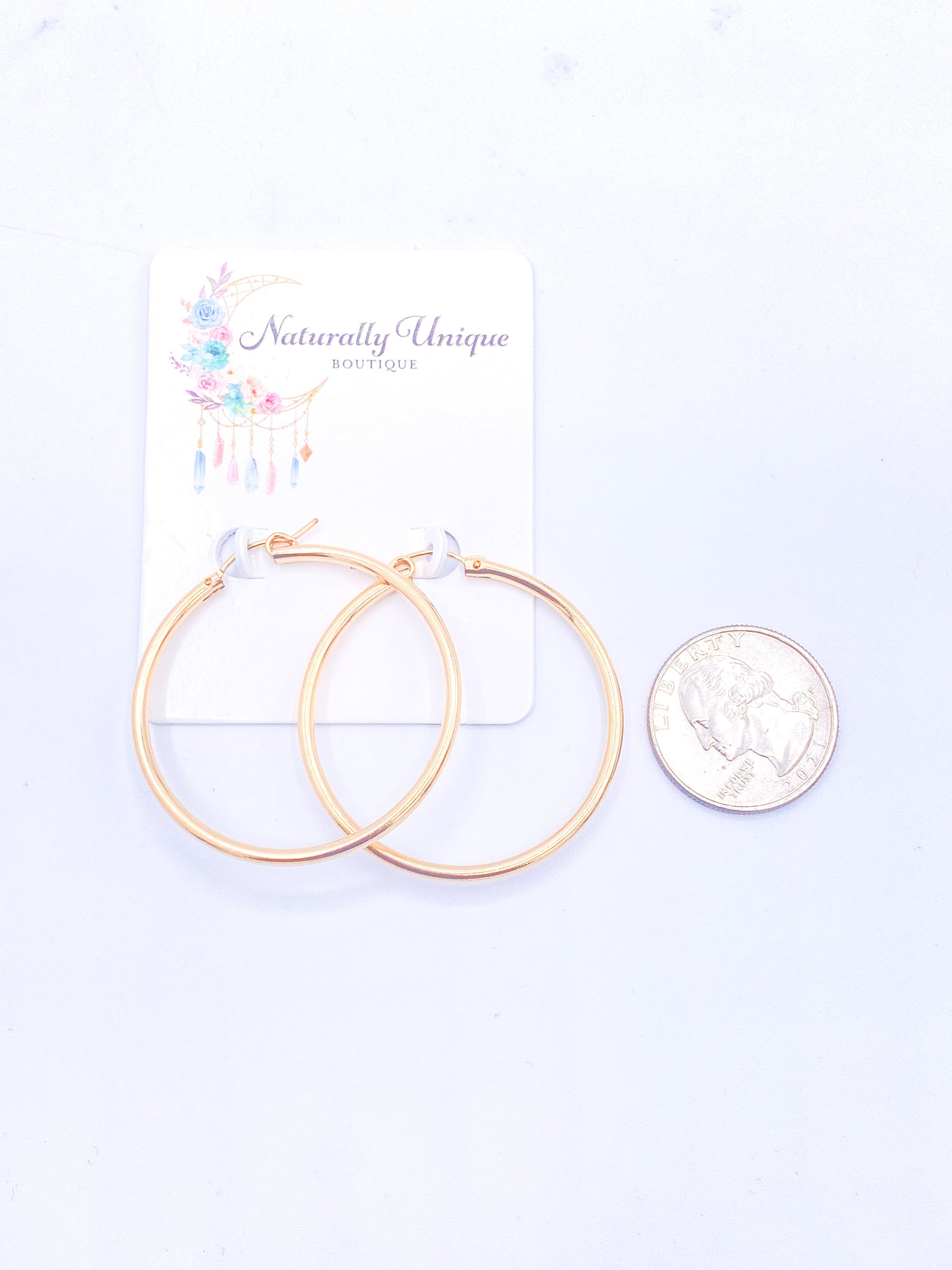 Medium 4cm Hoops - Gold Filled