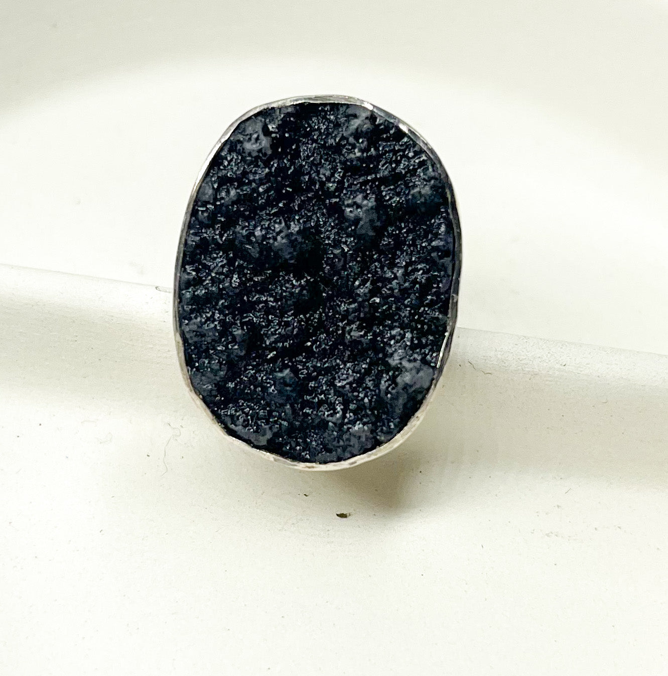 Tektite Oval Adjustable Ring-Solid Sterling Silver