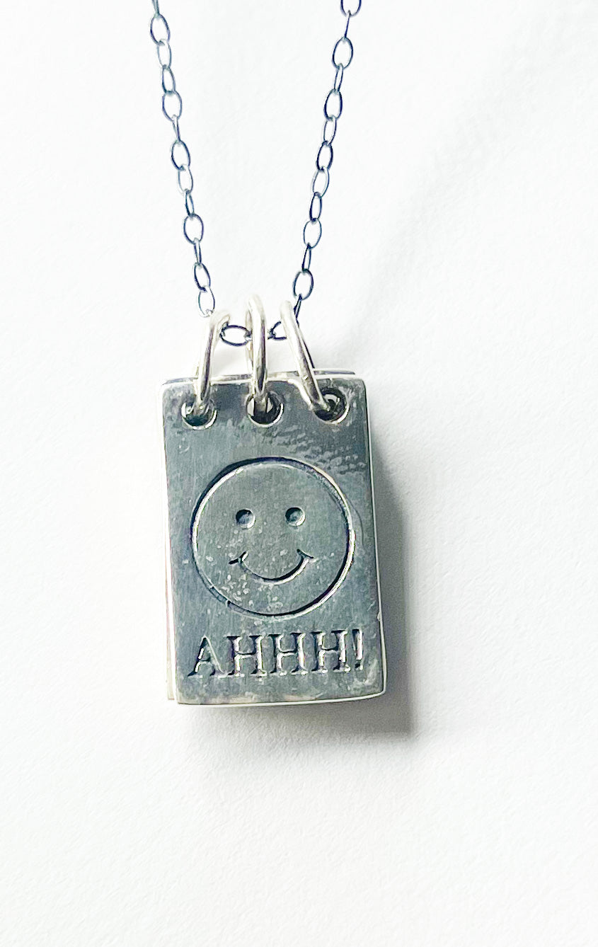 Flip Emoji Pendant - Solid Sterling Silver