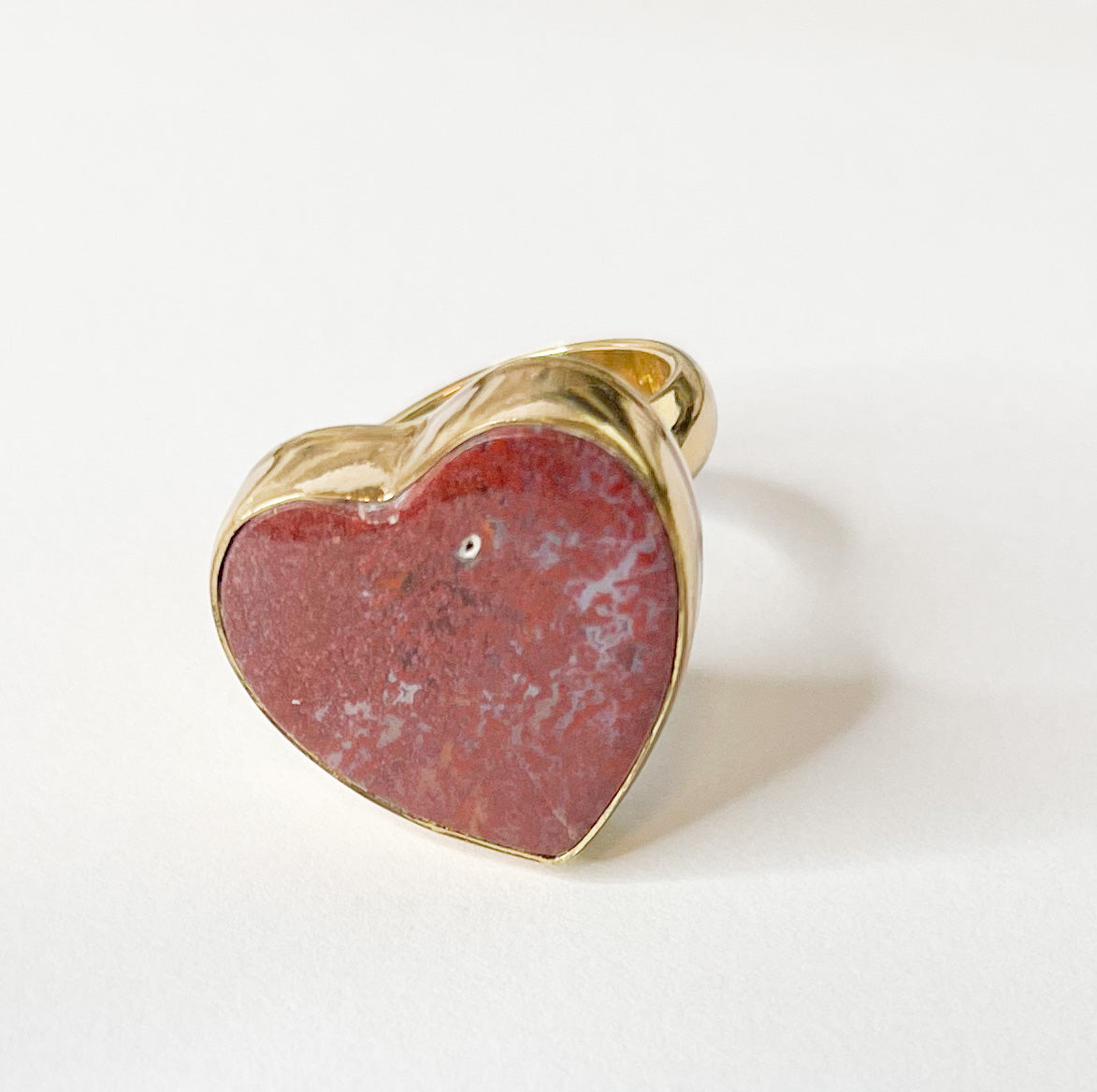 Rainbow Jasper Heart Adjustable Ring- Alchemia