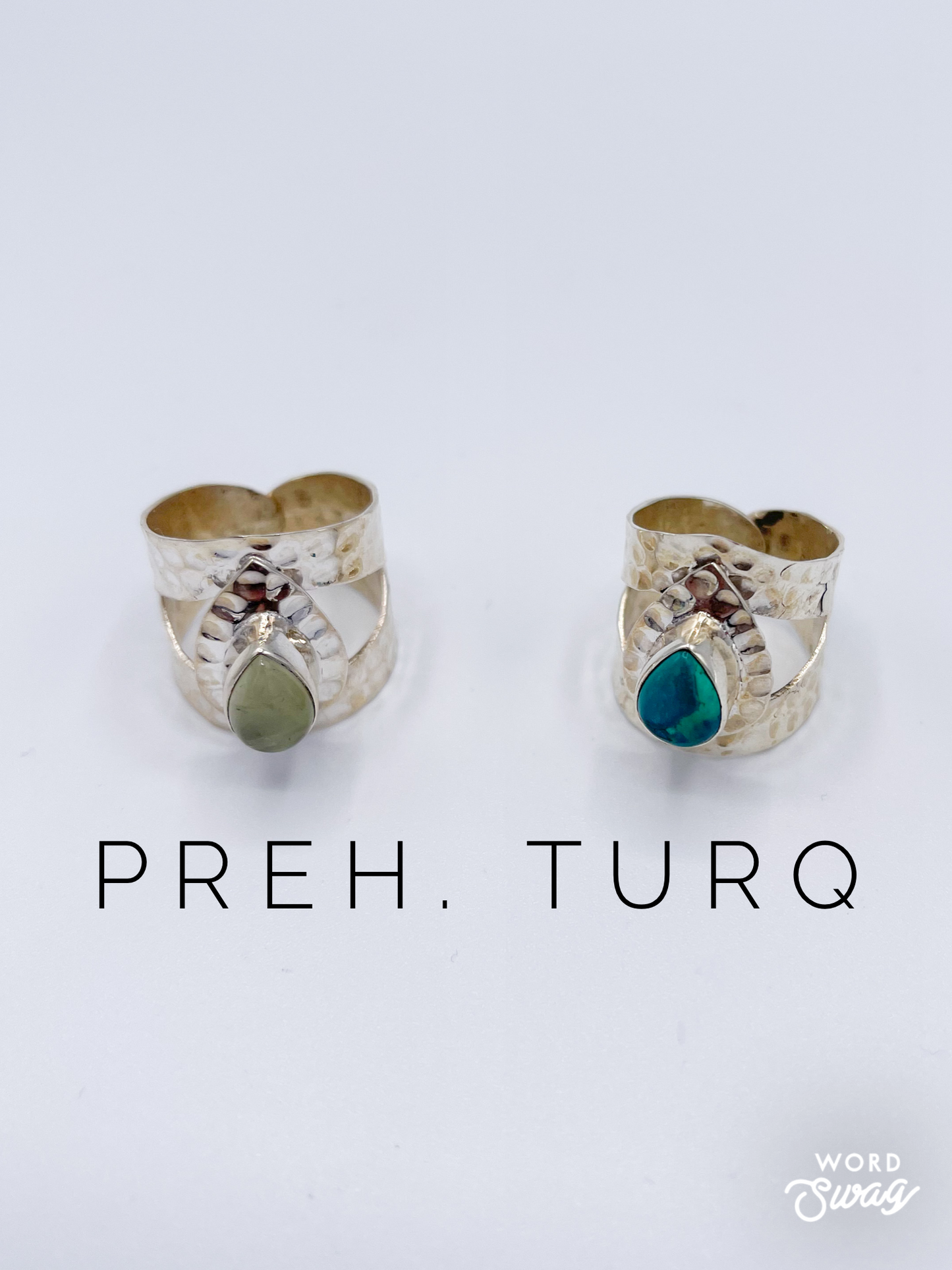 Hammer Cuff Stone Ring-Solid Sterling Silver