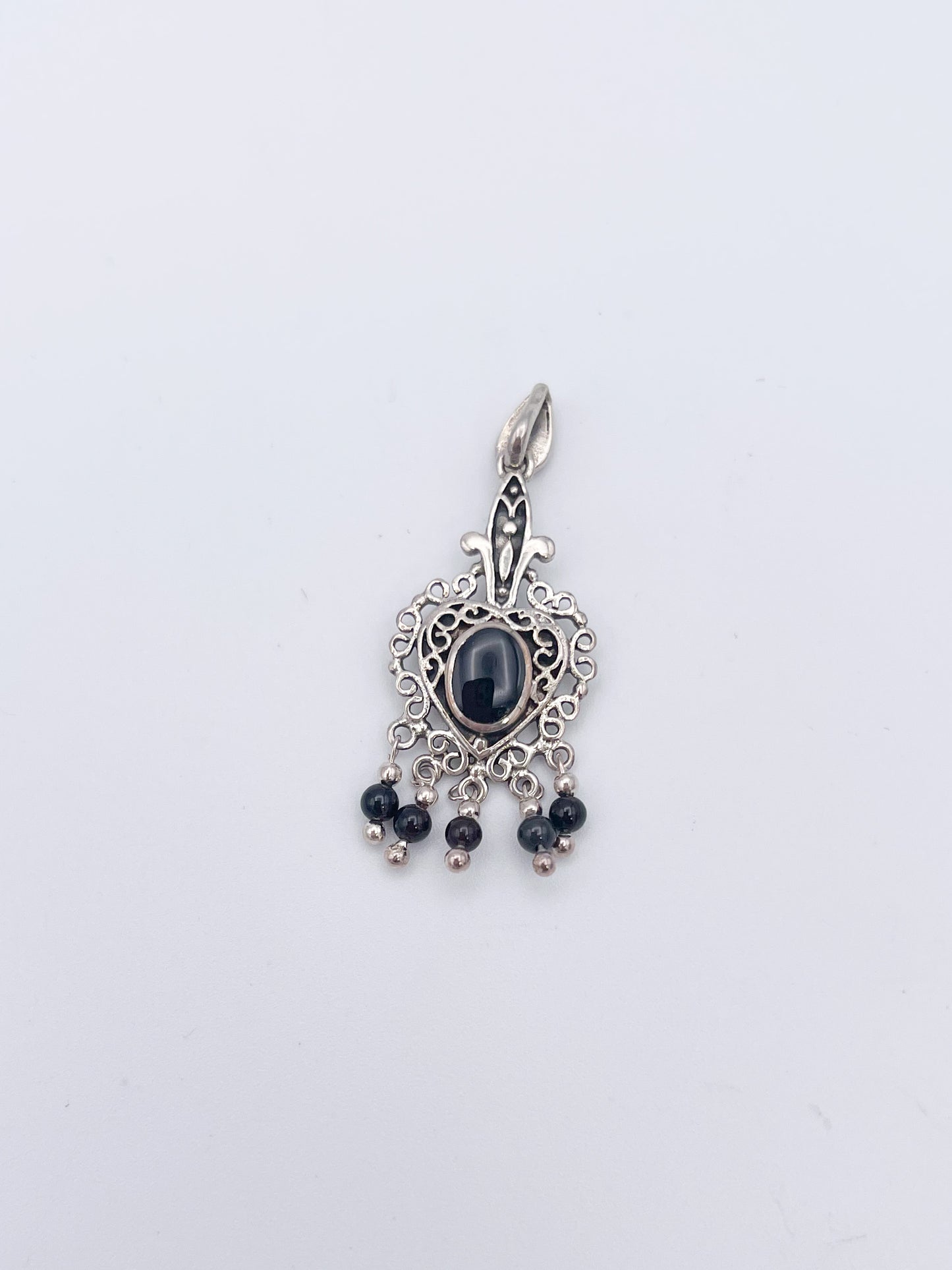 Dainty Royal Onyx Pendant-Solid Sterling Silver
