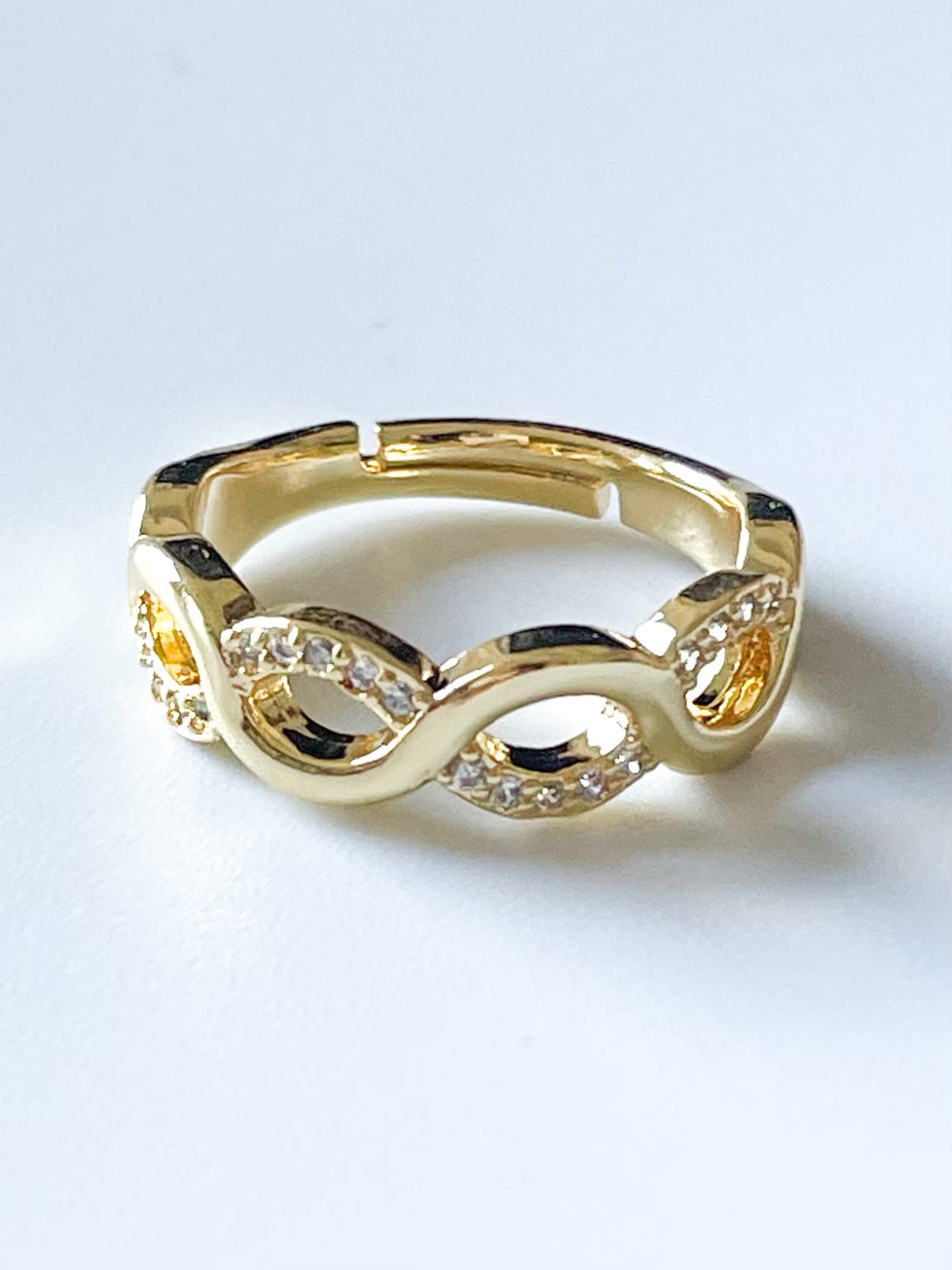 Infinity Link W CZ Rings - 18k Gold Filled