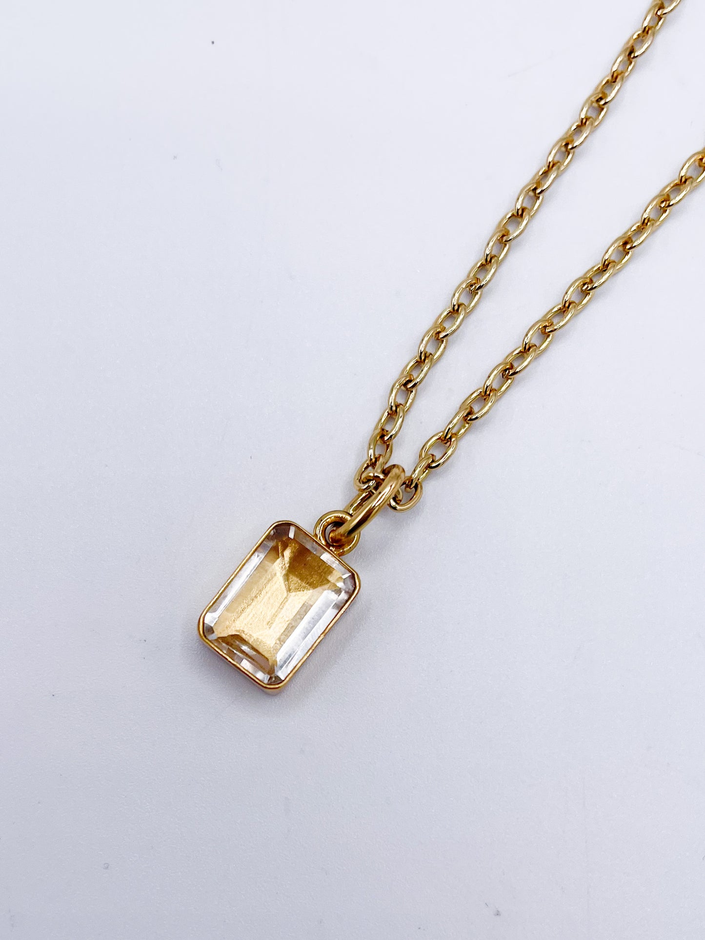 Clear Quartz Rectangle Pendant-Alchemia