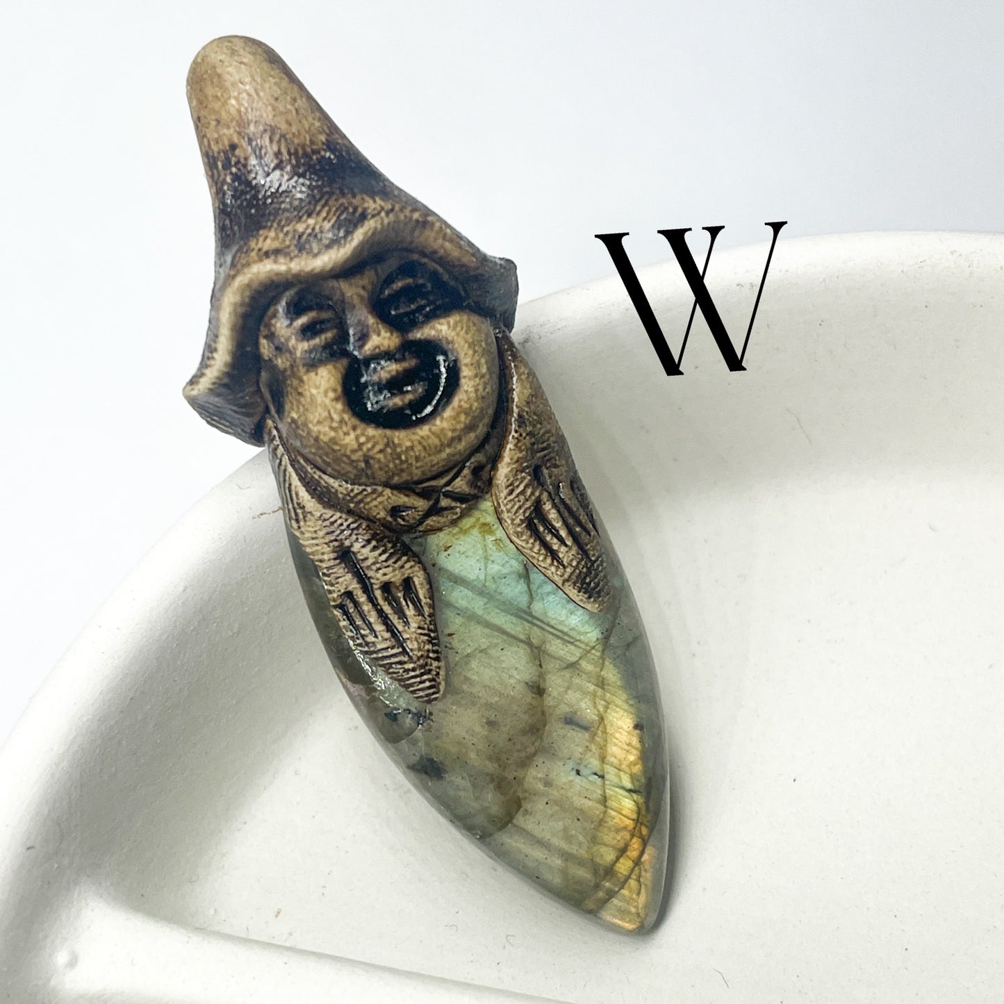 Face Labradorite Clay Pendants