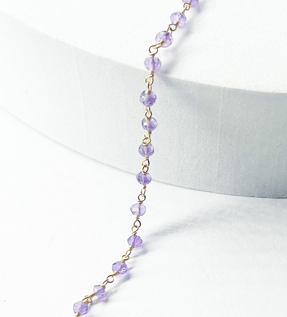 Iolite Beaded Bracelet-Vermeil