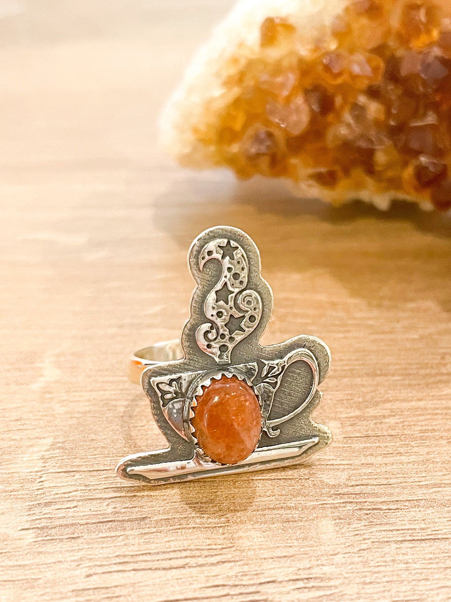 Cup Of Sun Stone-Solid Sterling silver