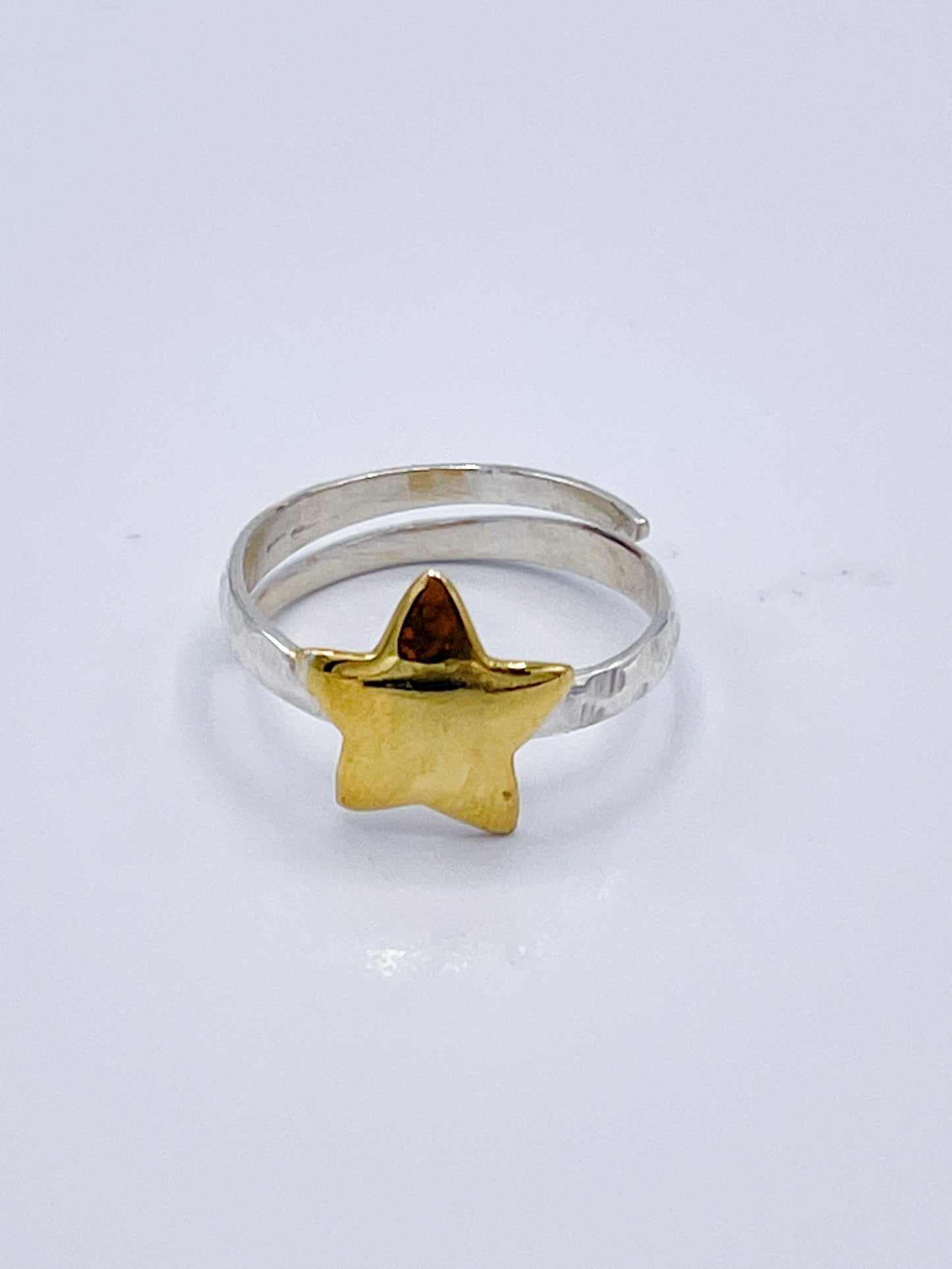 Star 18k Gold plated Ring- Solid Silver