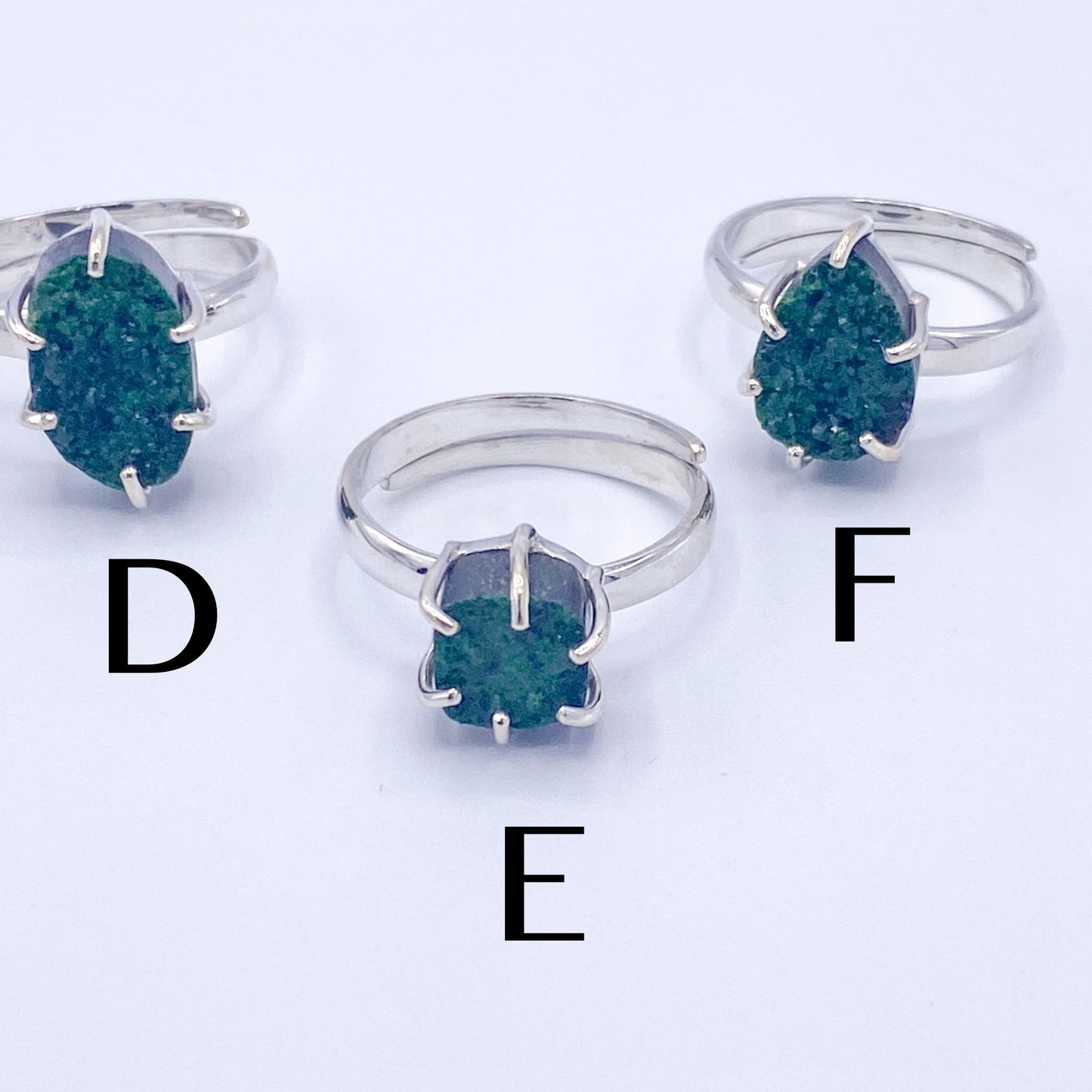 Uvarite Ring Mix-solid Sterling Silver
