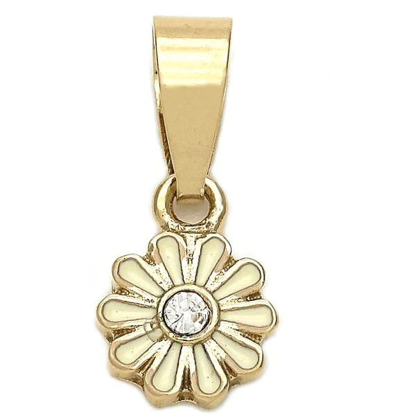 Blue Enamel Flower Pendant-18k Gold Filled