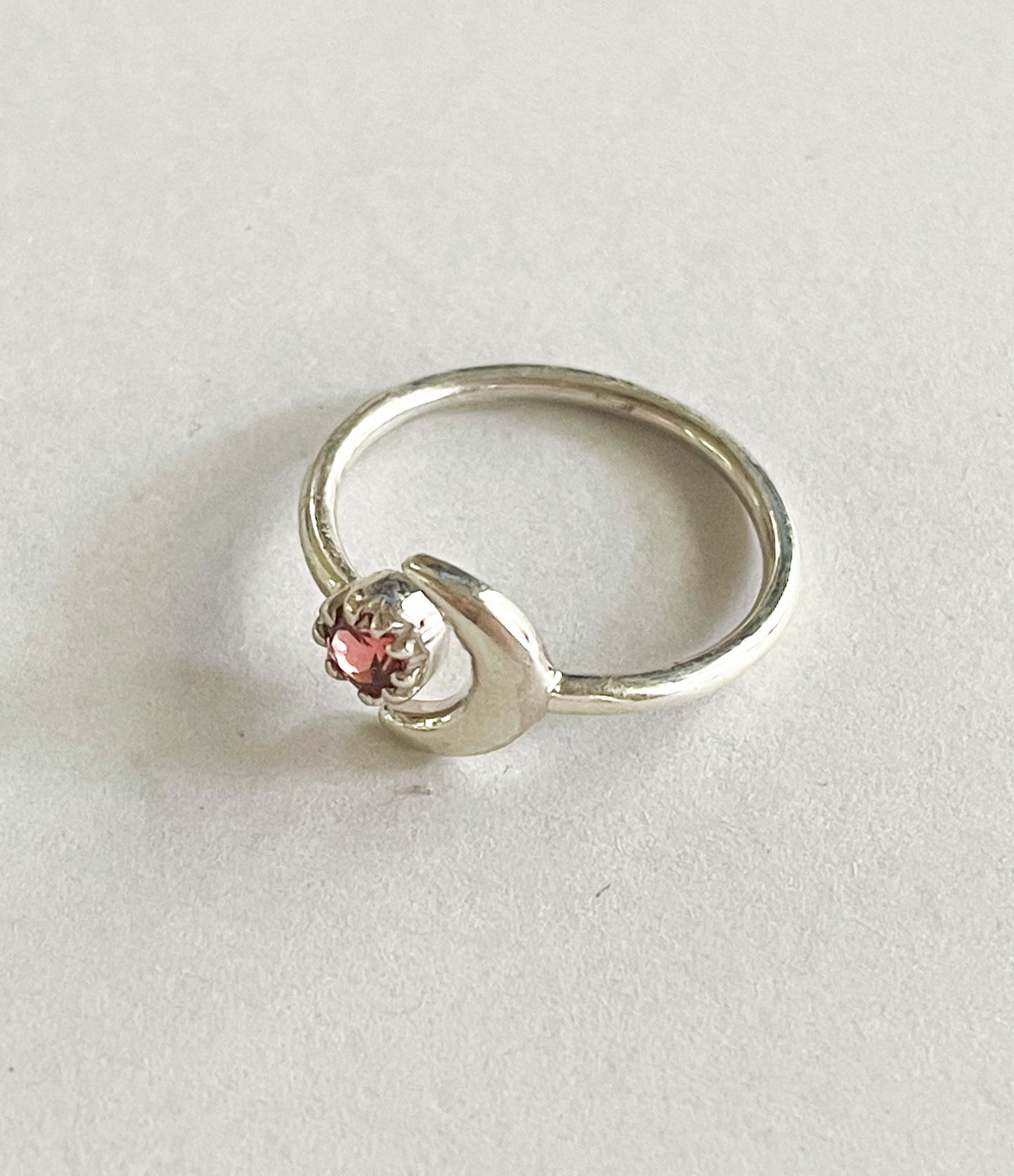 Garnet & Moon-Solid Sterling silver