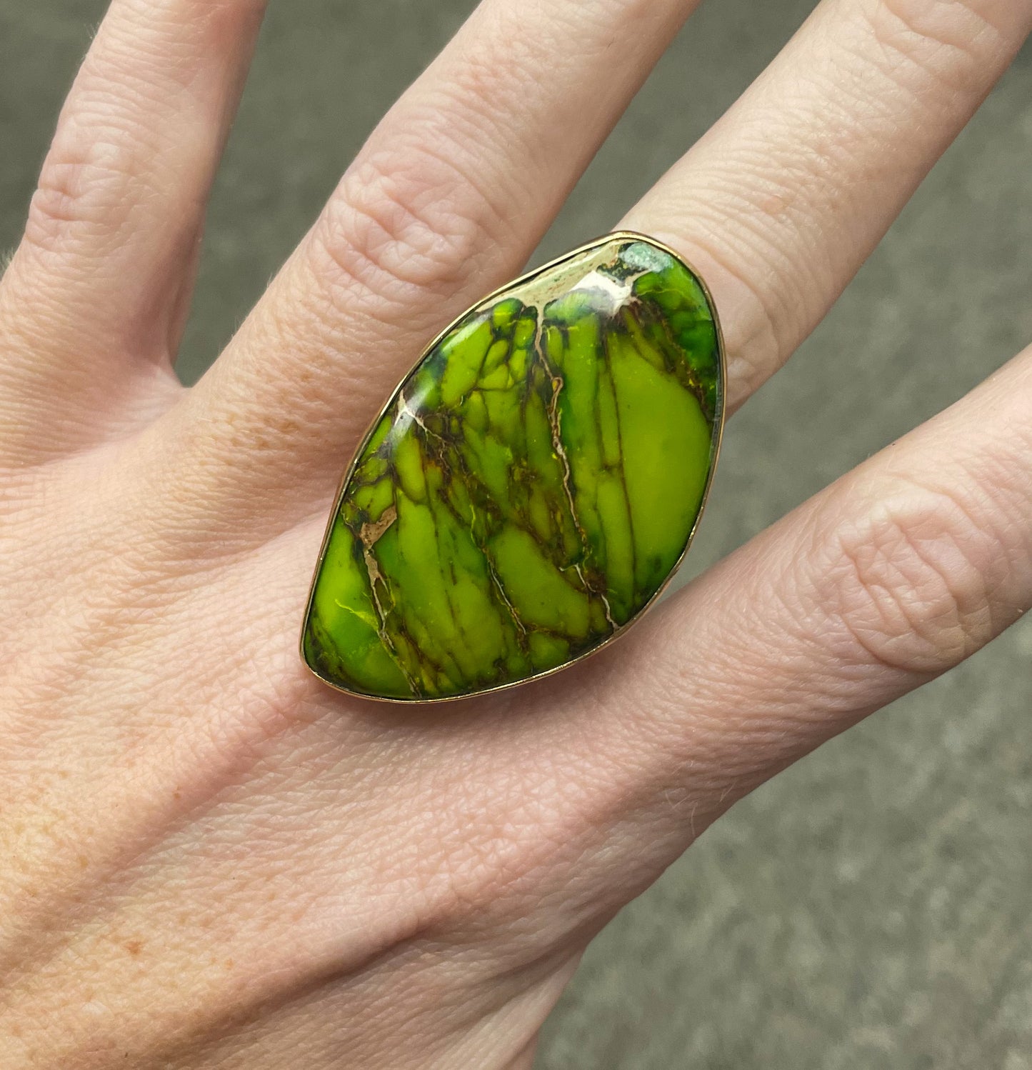 Statement Colored Jasper Ring - Alchemia