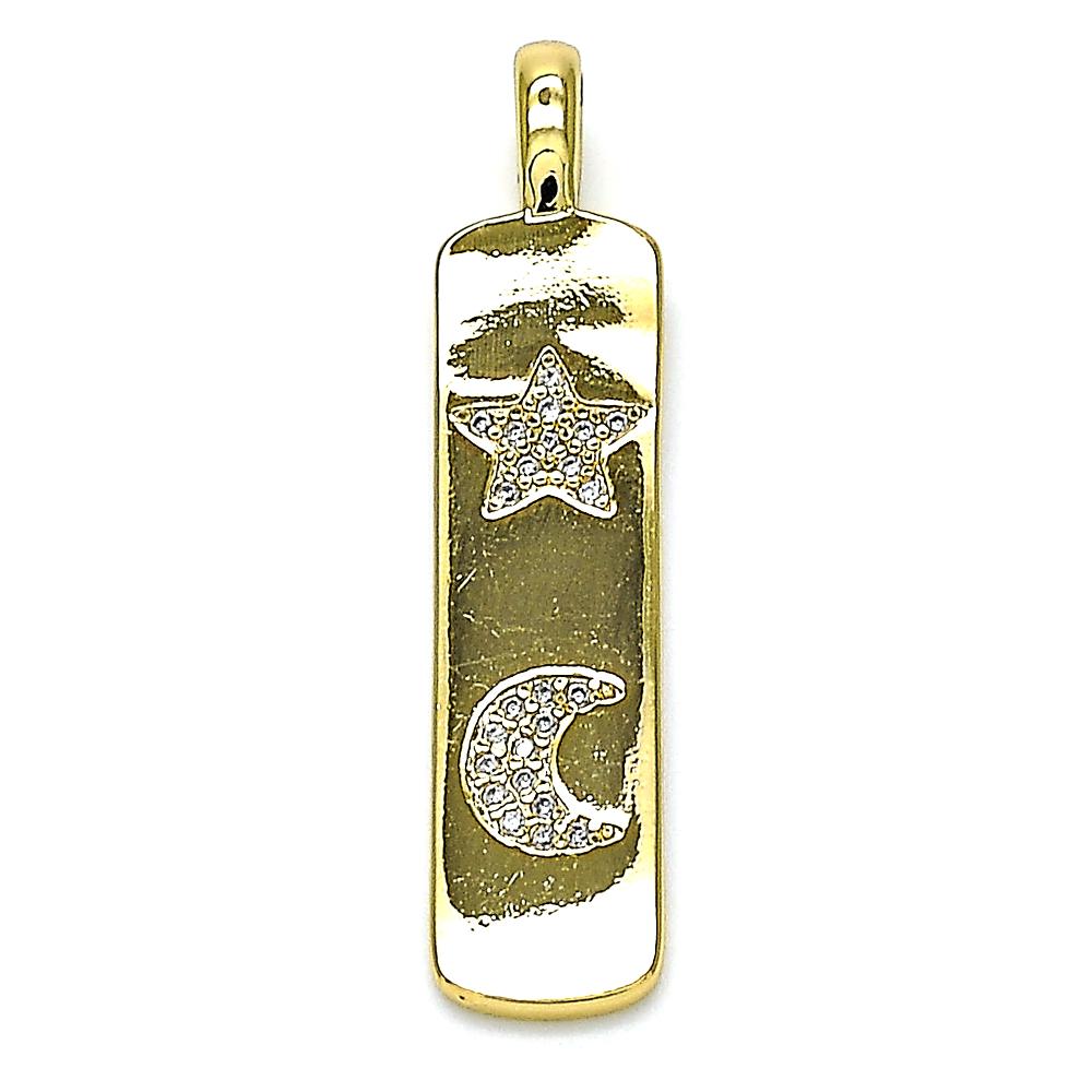 Moon & Star Pendant w/ 18 inch Chain - 18k Gold Filled