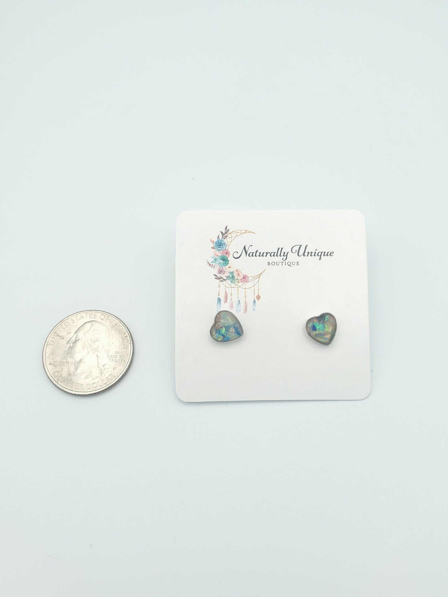 Opal Stud Post Earrings - Solid Sterling Silver