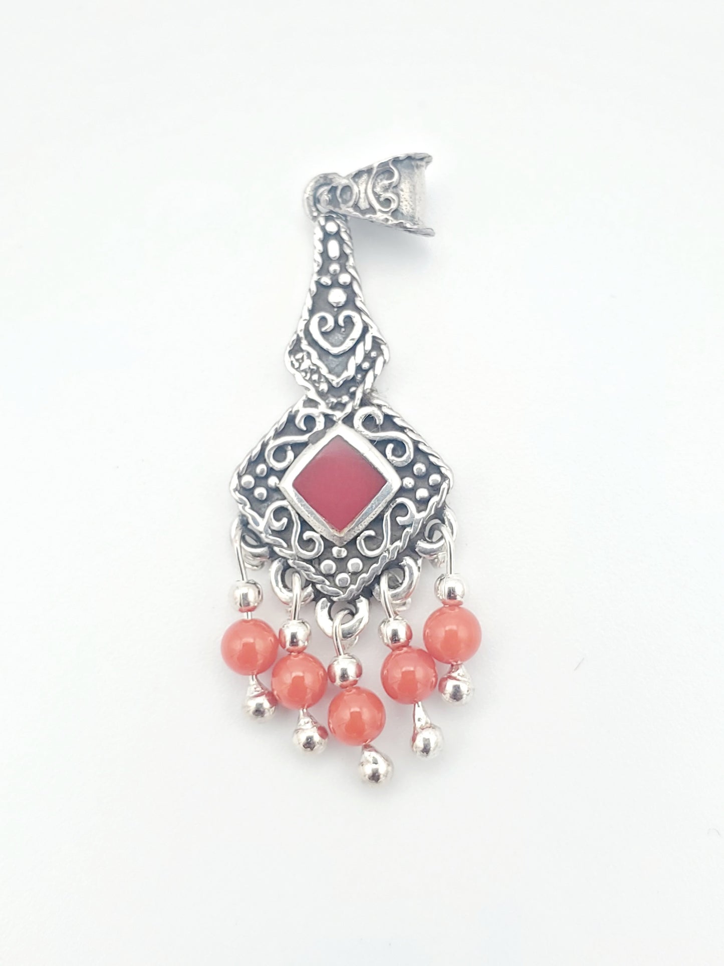 Dainty Diamond Dangle Pendant - Solid Sterling Silver
