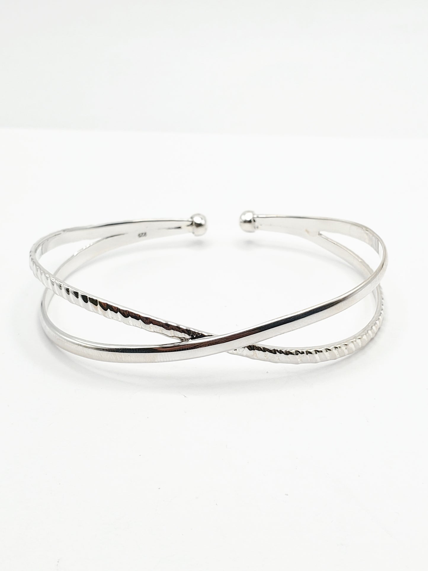 Crossover Cuff - Solid Sterling Silver