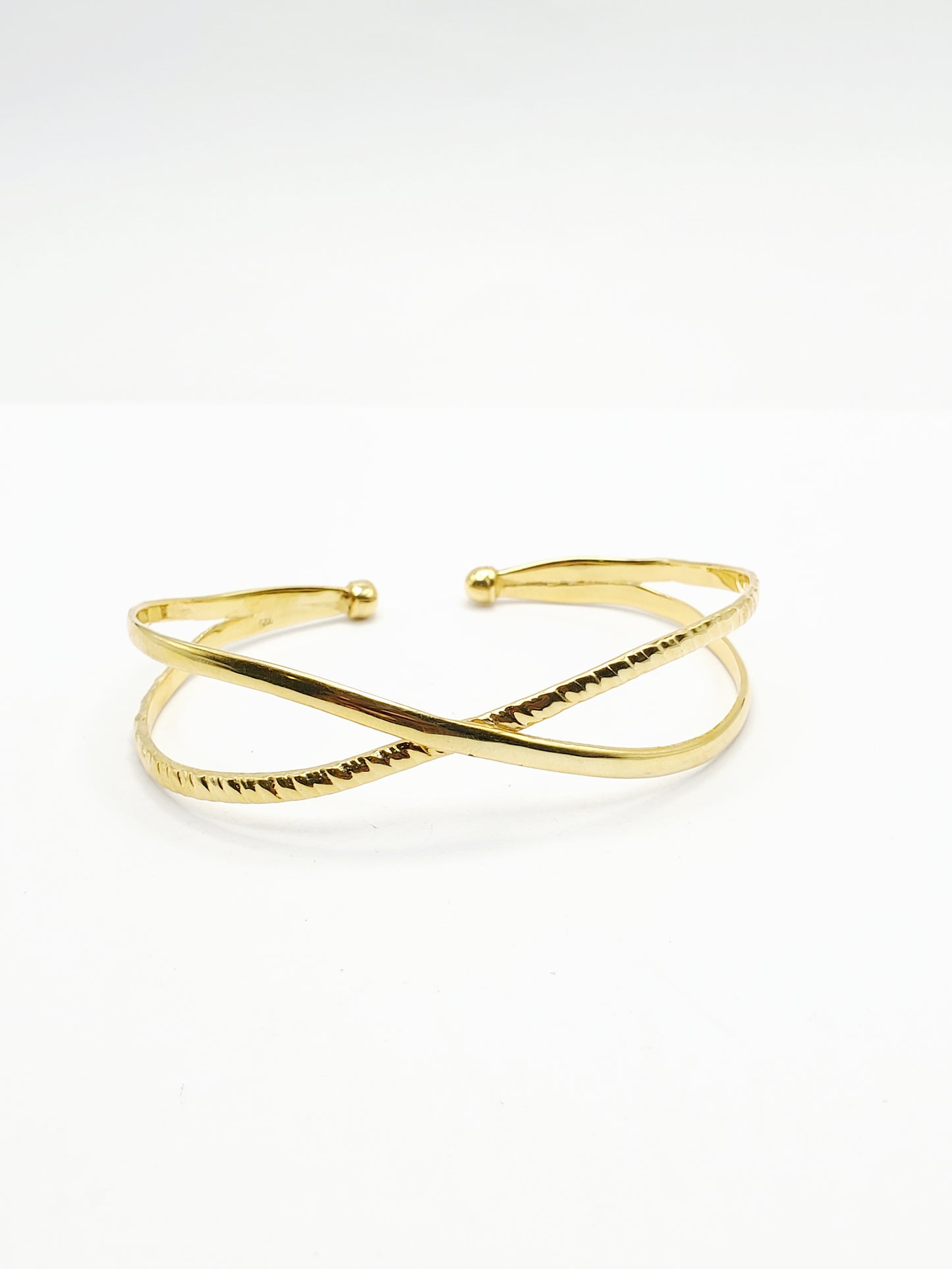 Crossover Cuff - Gold Plated Solid Sterling Silver