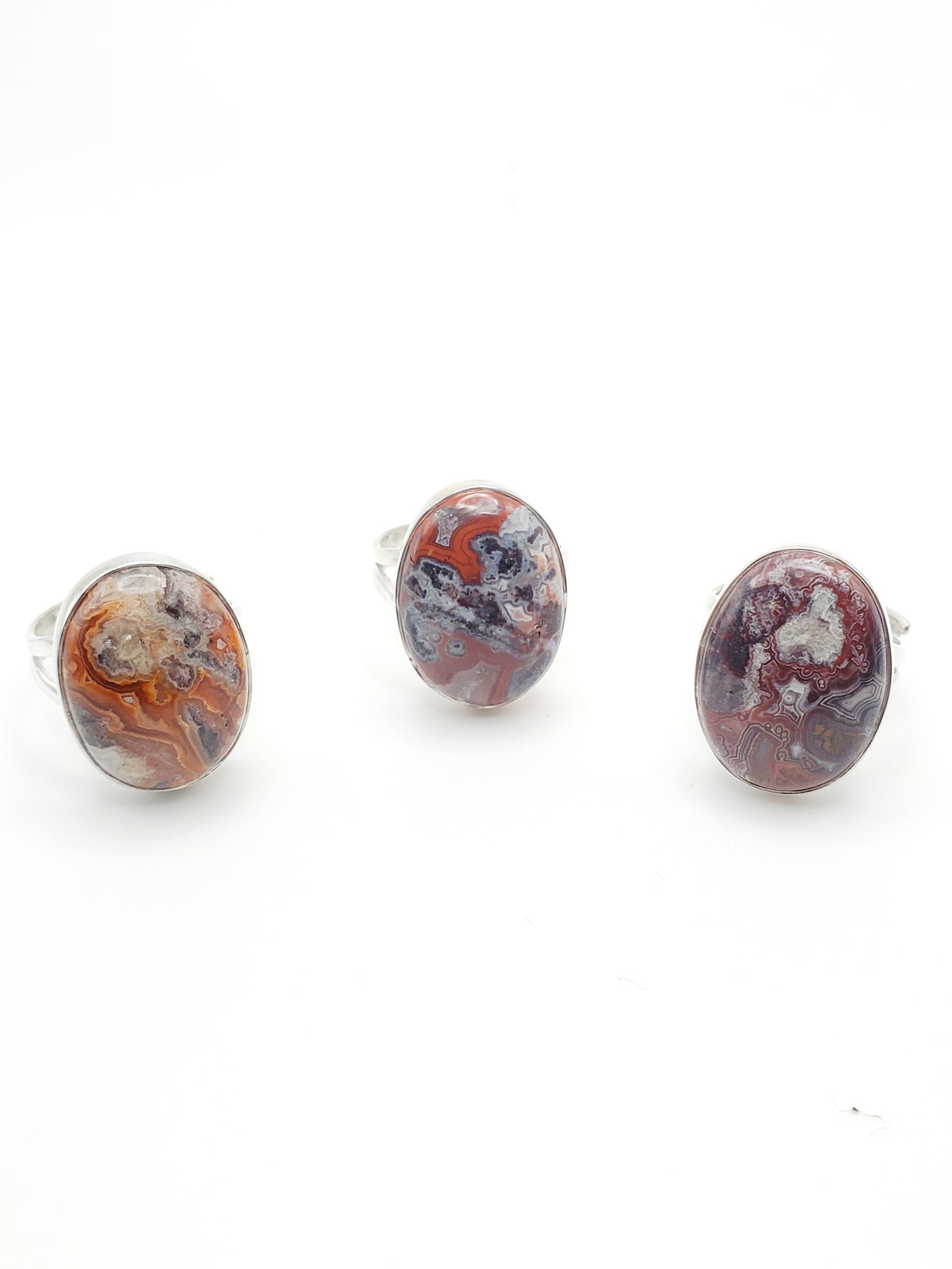 Crazy Lace Agate Ring-Solid Sterling Silver