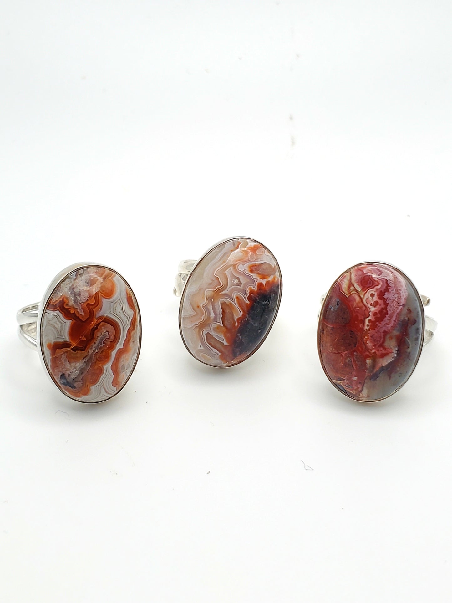 Crazy Lace Agate Ring-Solid Sterling Silver