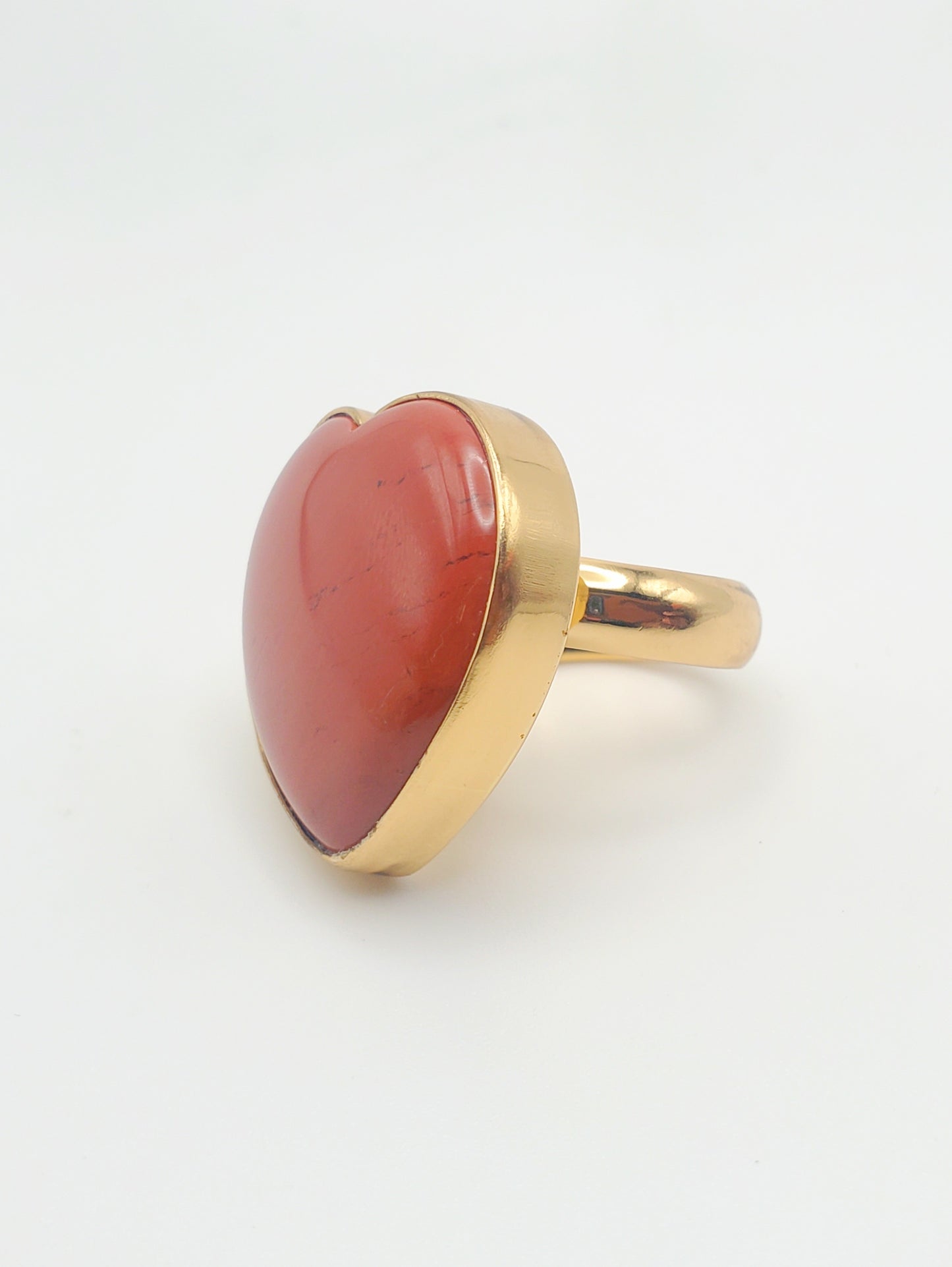 Red Jasper Heart Adjustable Ring - Alchemia