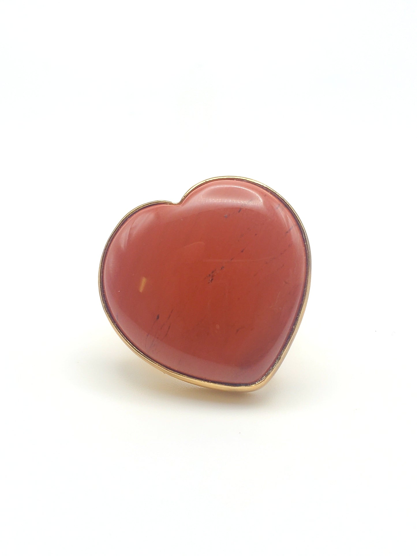 Red Jasper Heart Adjustable Ring - Alchemia