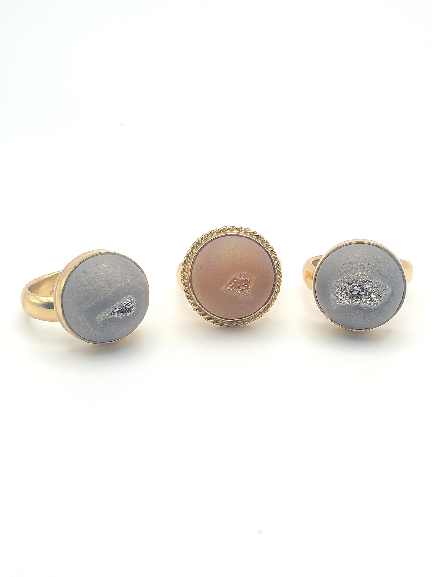 Dainty Druzy Polka Dot Adjustable Ring - Alchemia
