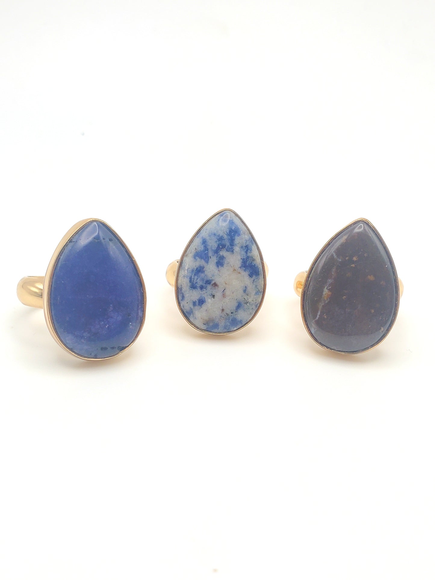 Lapis Lazuli and Opal Mix Teardrop Adjustable Ring - Alchemia