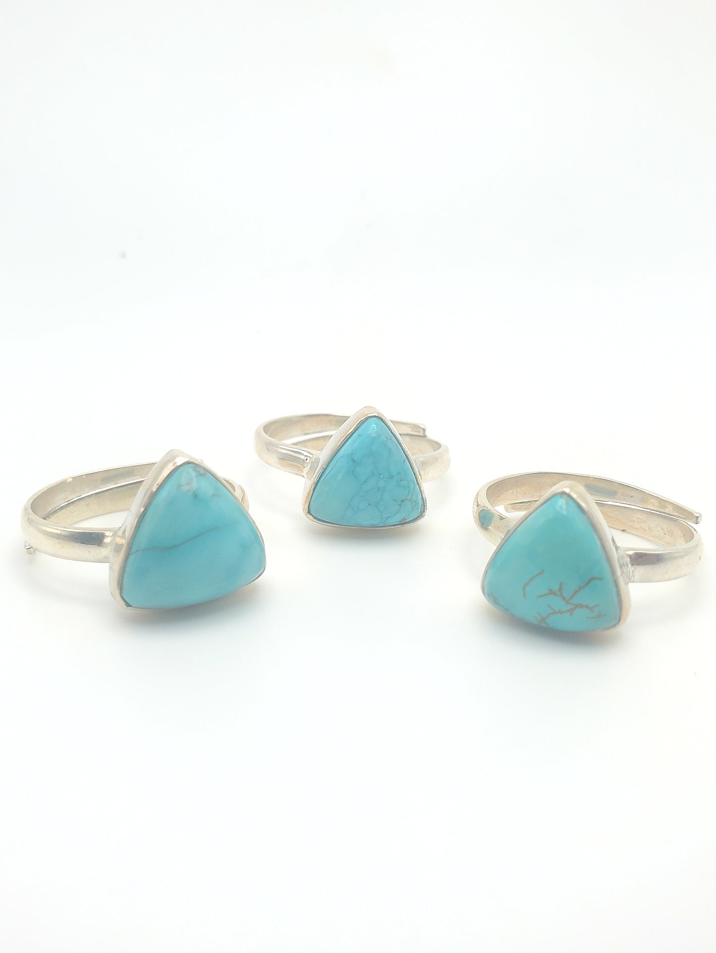 Dainty Turquoise Adjustable Ring - Solid Sterling Silver