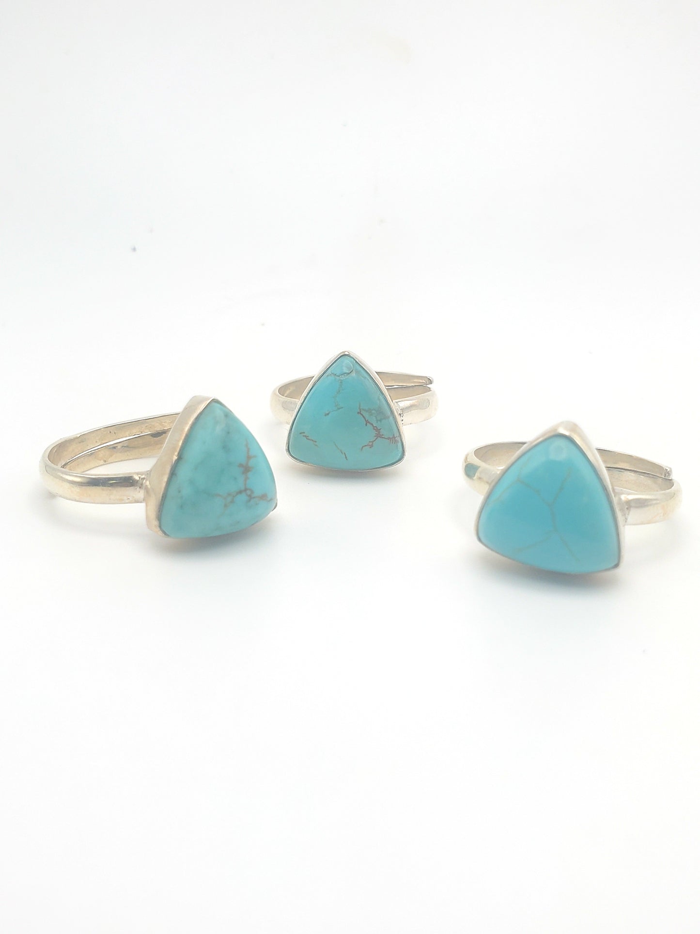 Dainty Turquoise Adjustable Ring - Solid Sterling Silver