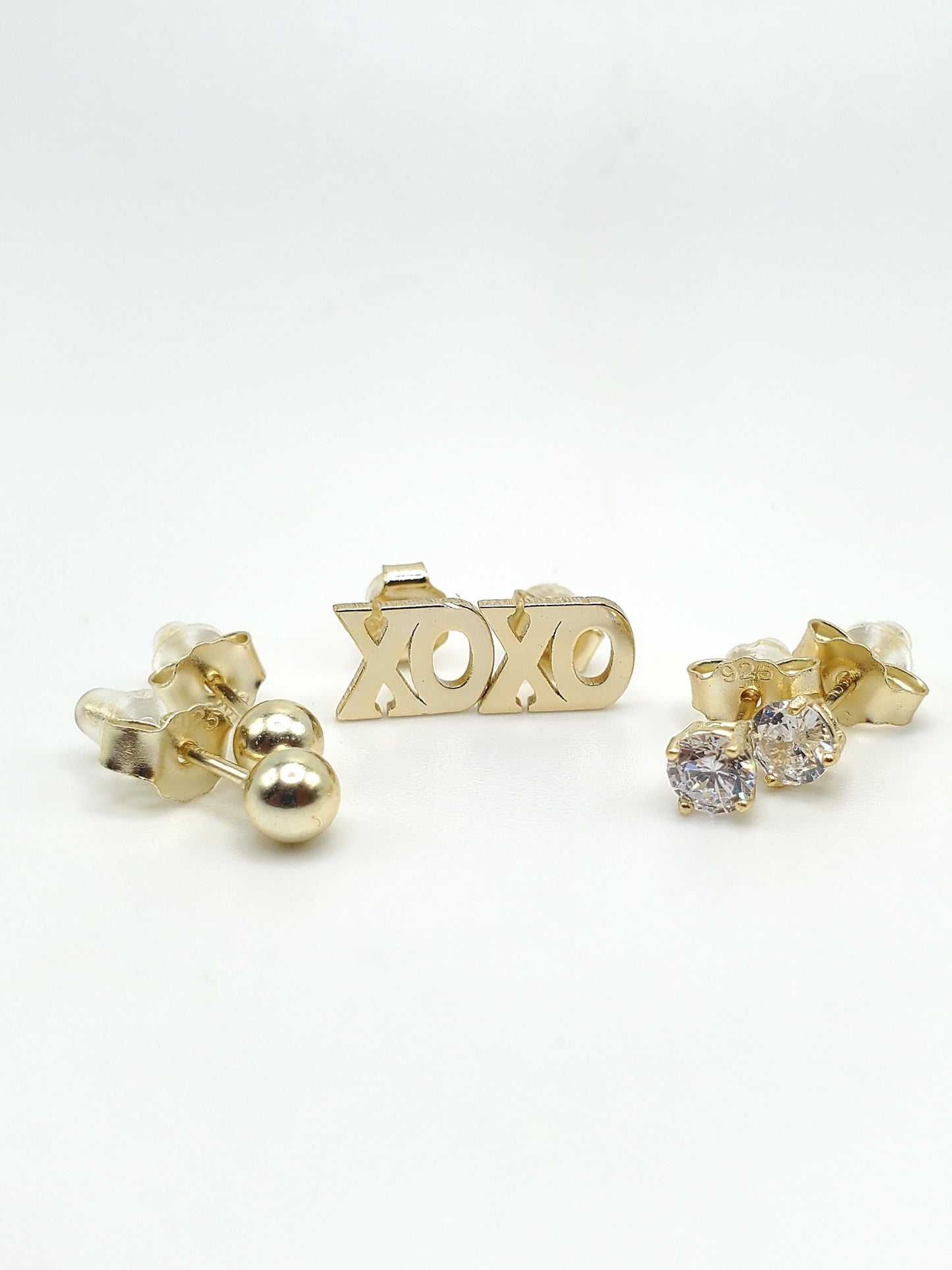 XO Baby Dainty Studs trio - Solid Sterling Silver